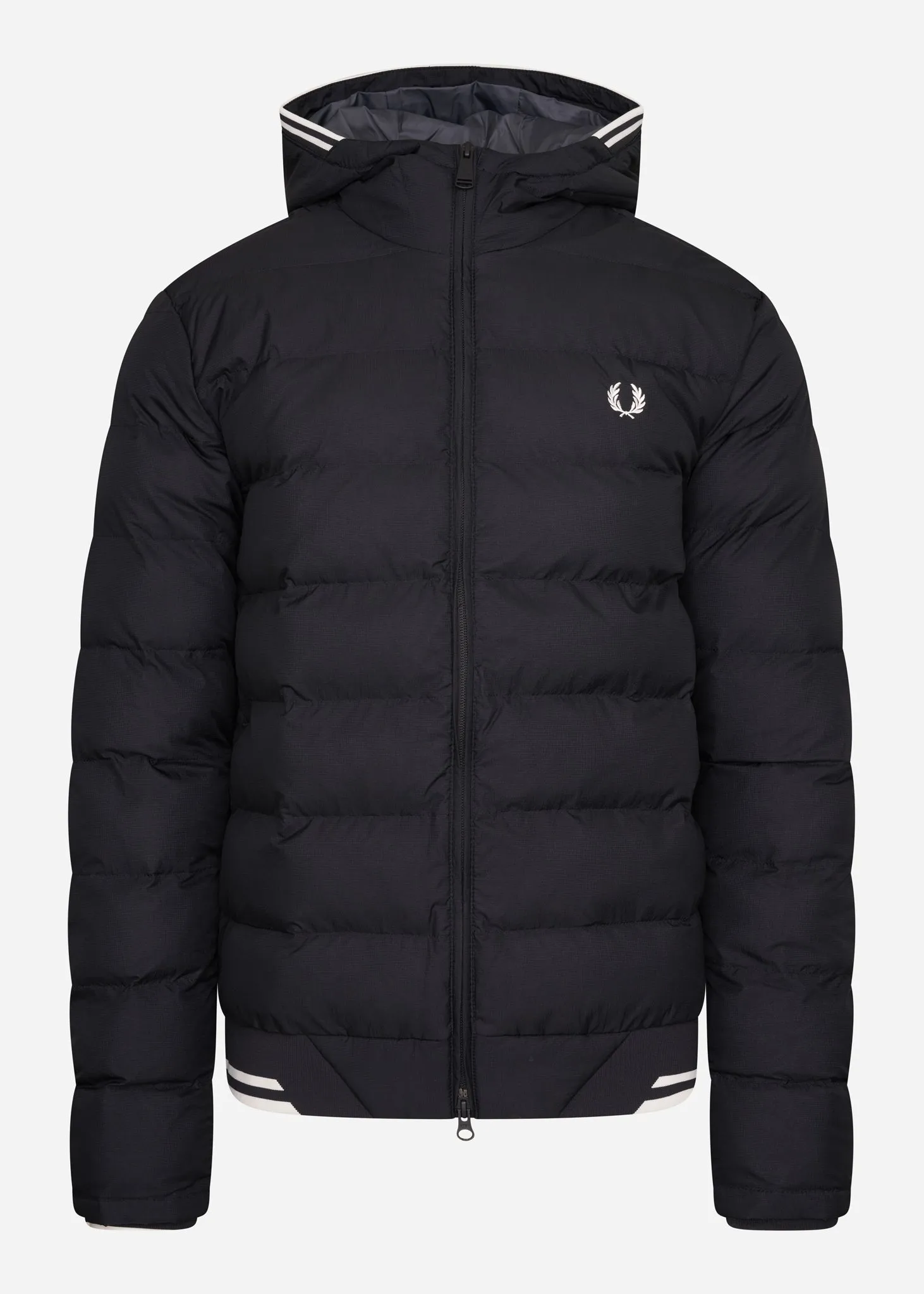 Hooded insulated jacket - black