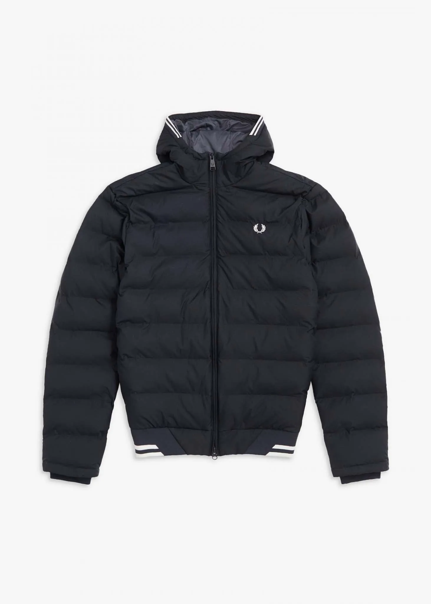 Hooded insulated jacket - black