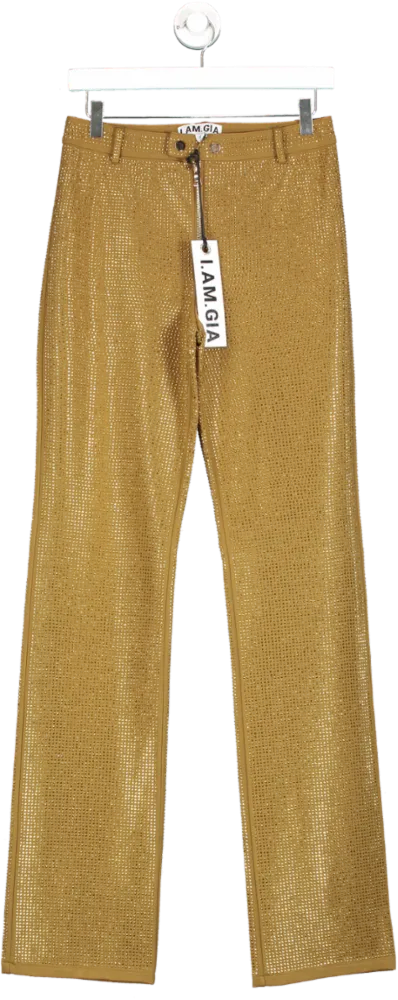 I.AM.GIA Gold Mariah Trousers UK M