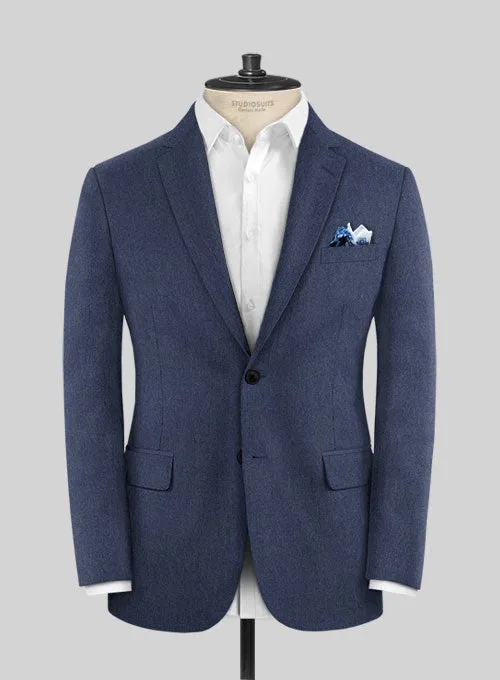 Indigo Blue Flannel Wool Suit