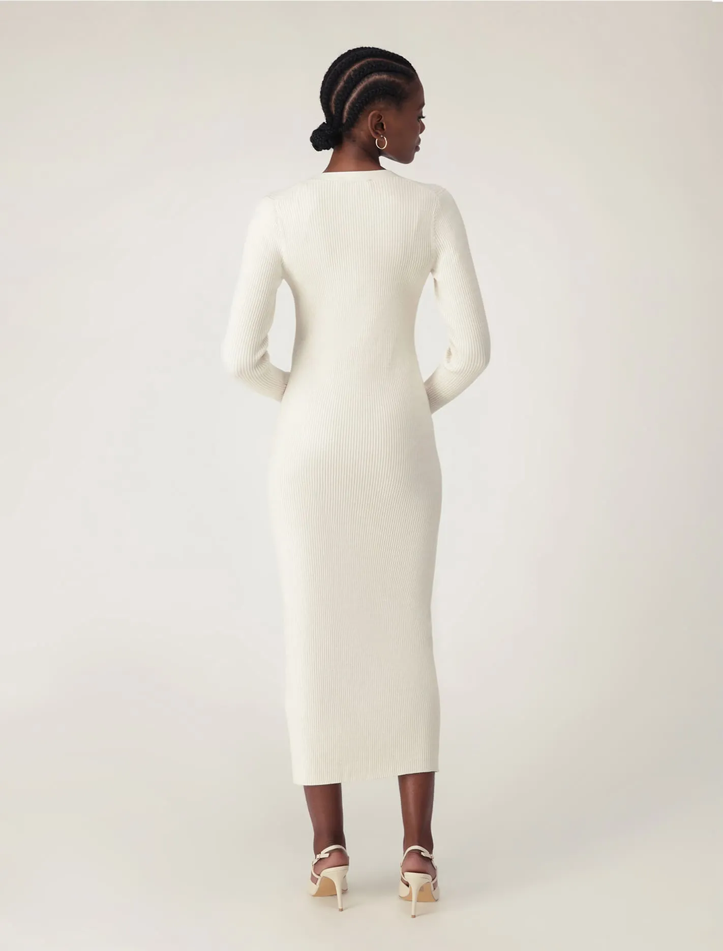 Karlie V Neck Knitted Midi Dress