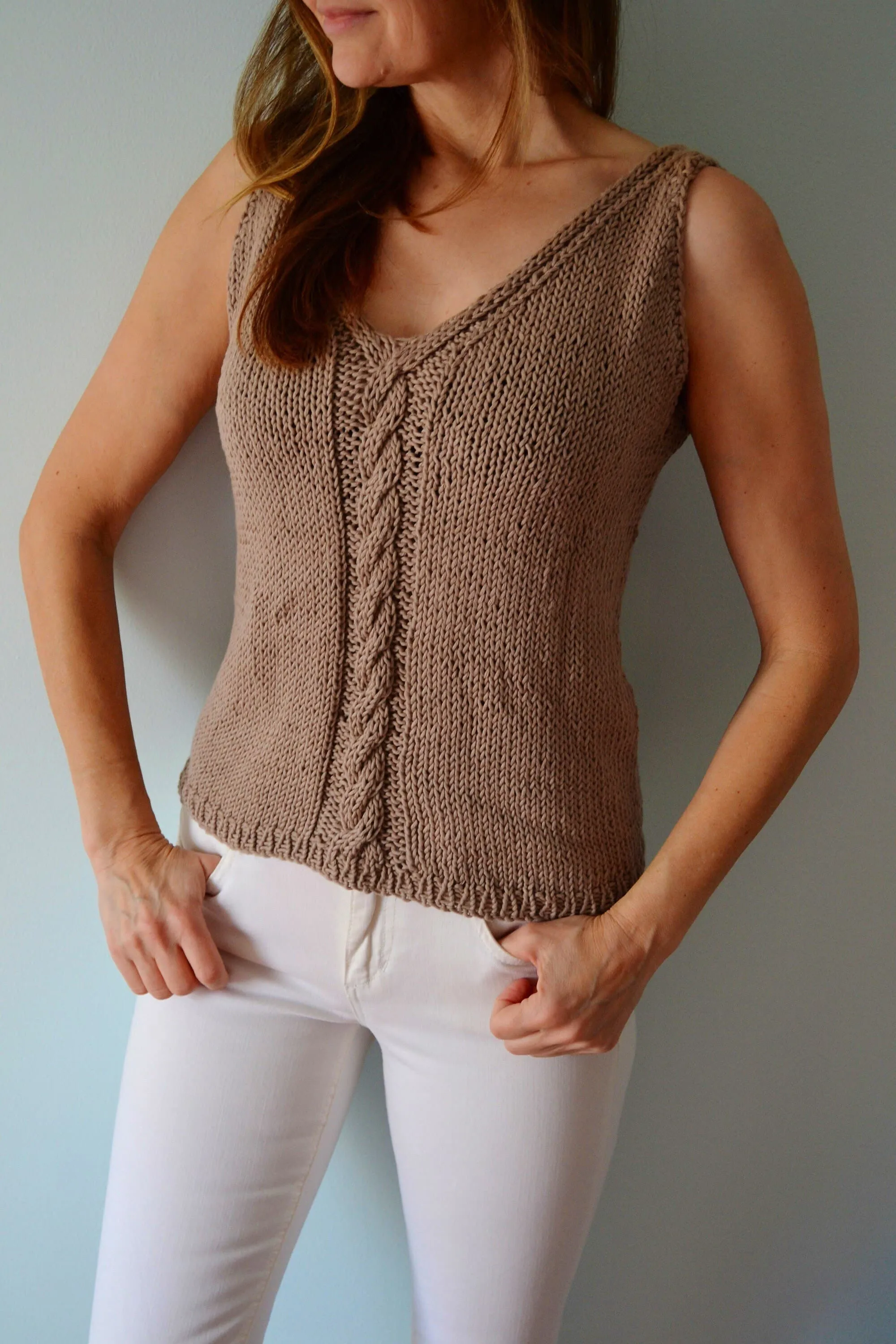 KNITTING PATTERN DIY Summer Cotton Tank Top, Women's Knit Top pattern, Lydia Tank Top, Summer Knit Top, Cotton Top, Easy Knit Top