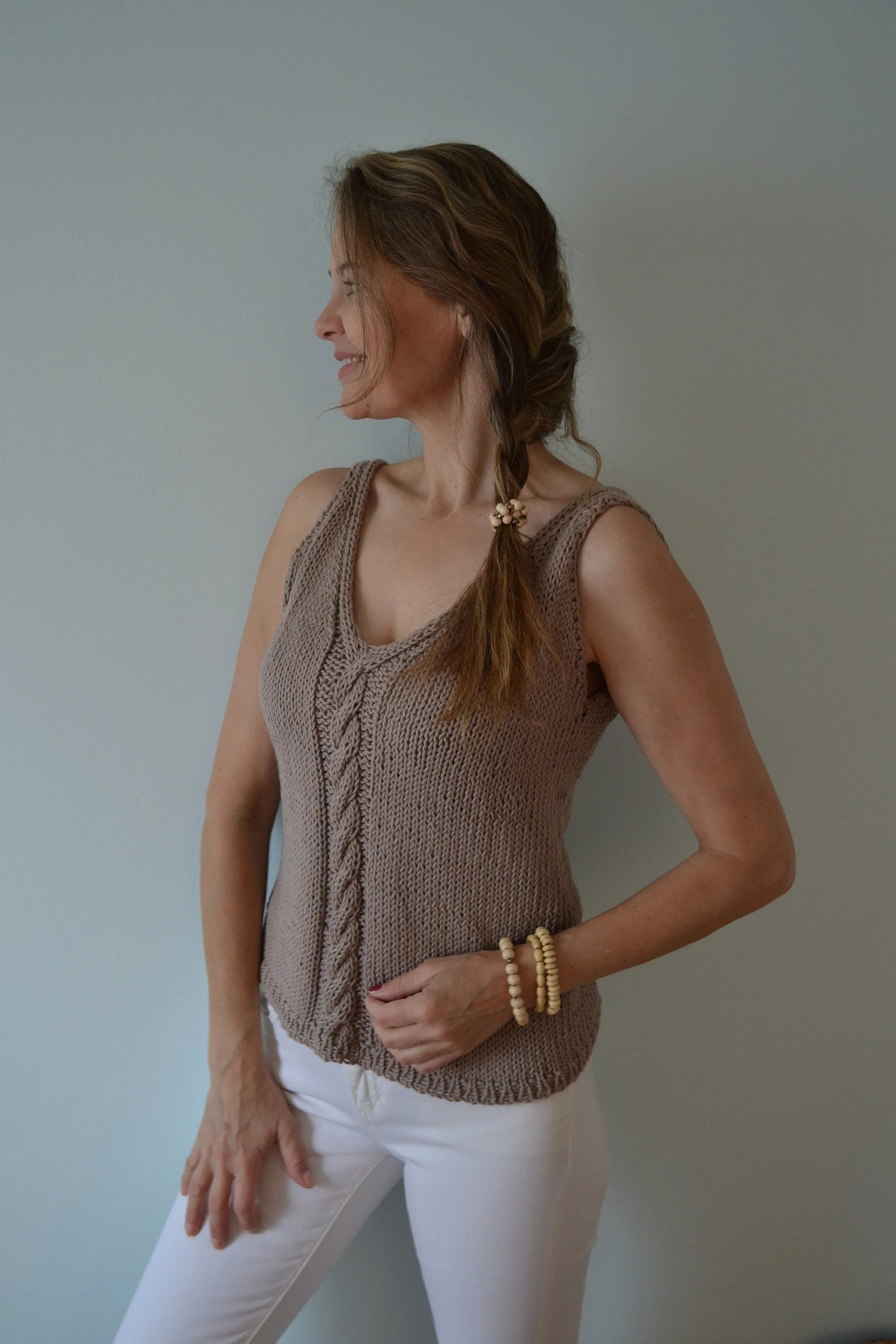 KNITTING PATTERN DIY Summer Cotton Tank Top, Women's Knit Top pattern, Lydia Tank Top, Summer Knit Top, Cotton Top, Easy Knit Top