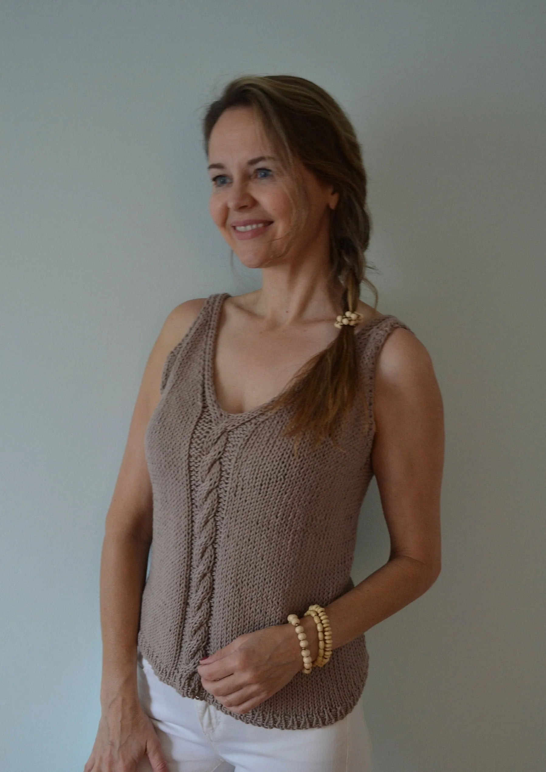 KNITTING PATTERN DIY Summer Cotton Tank Top, Women's Knit Top pattern, Lydia Tank Top, Summer Knit Top, Cotton Top, Easy Knit Top