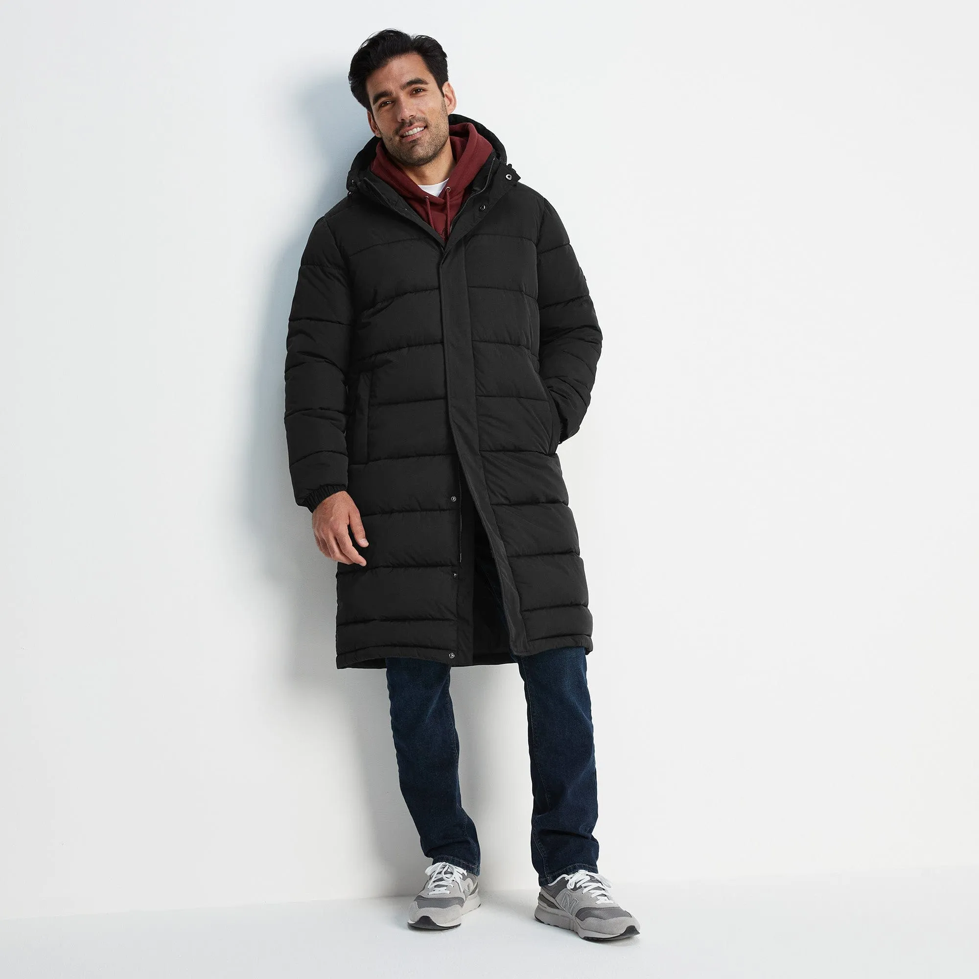 Langrick Mens Long Padded Jacket - Black