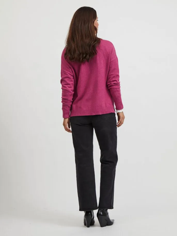 Larissa V-Neck Jumper (Magenta Haze)