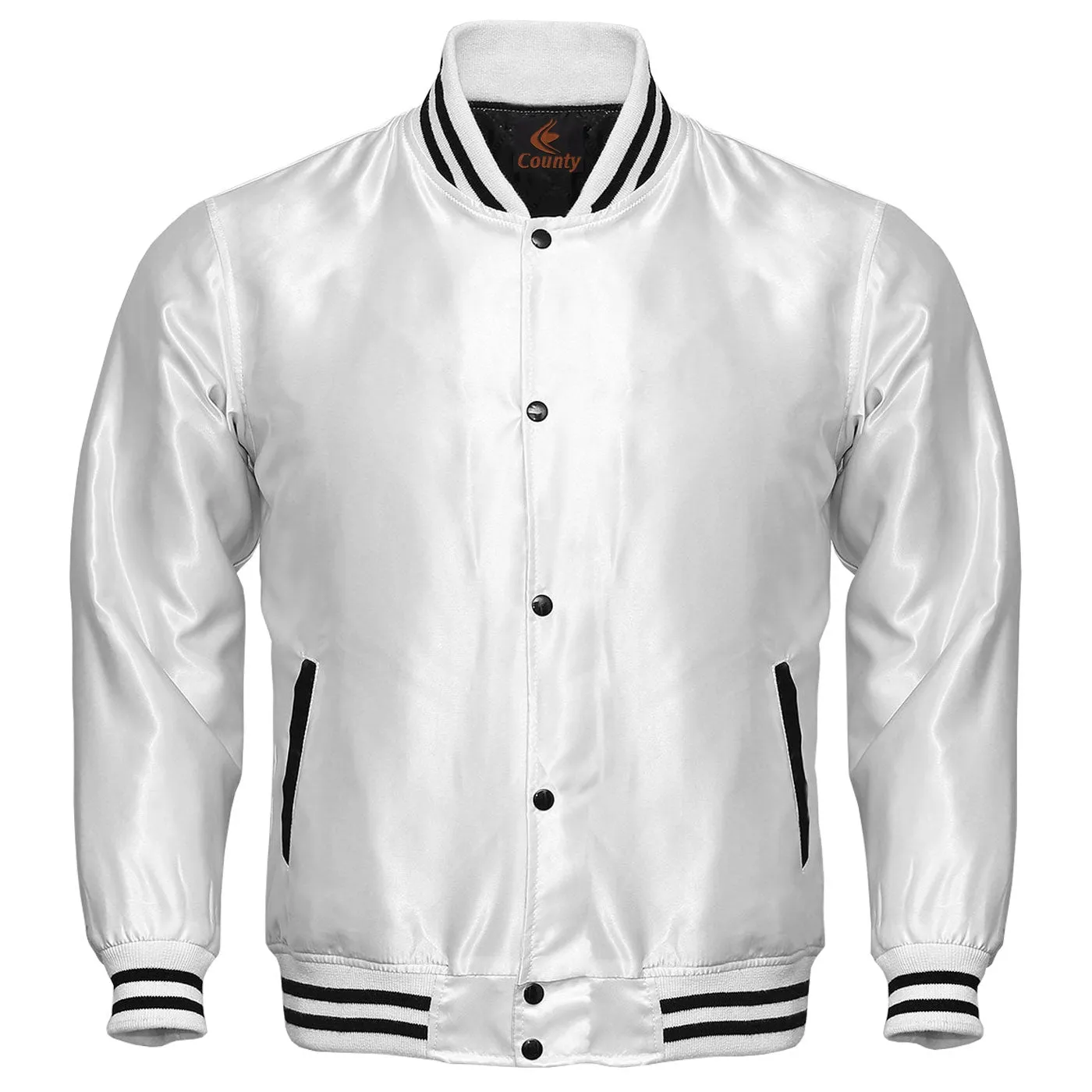 Letterman Jacket White Satin Jacket Ladies Varsity Jacket