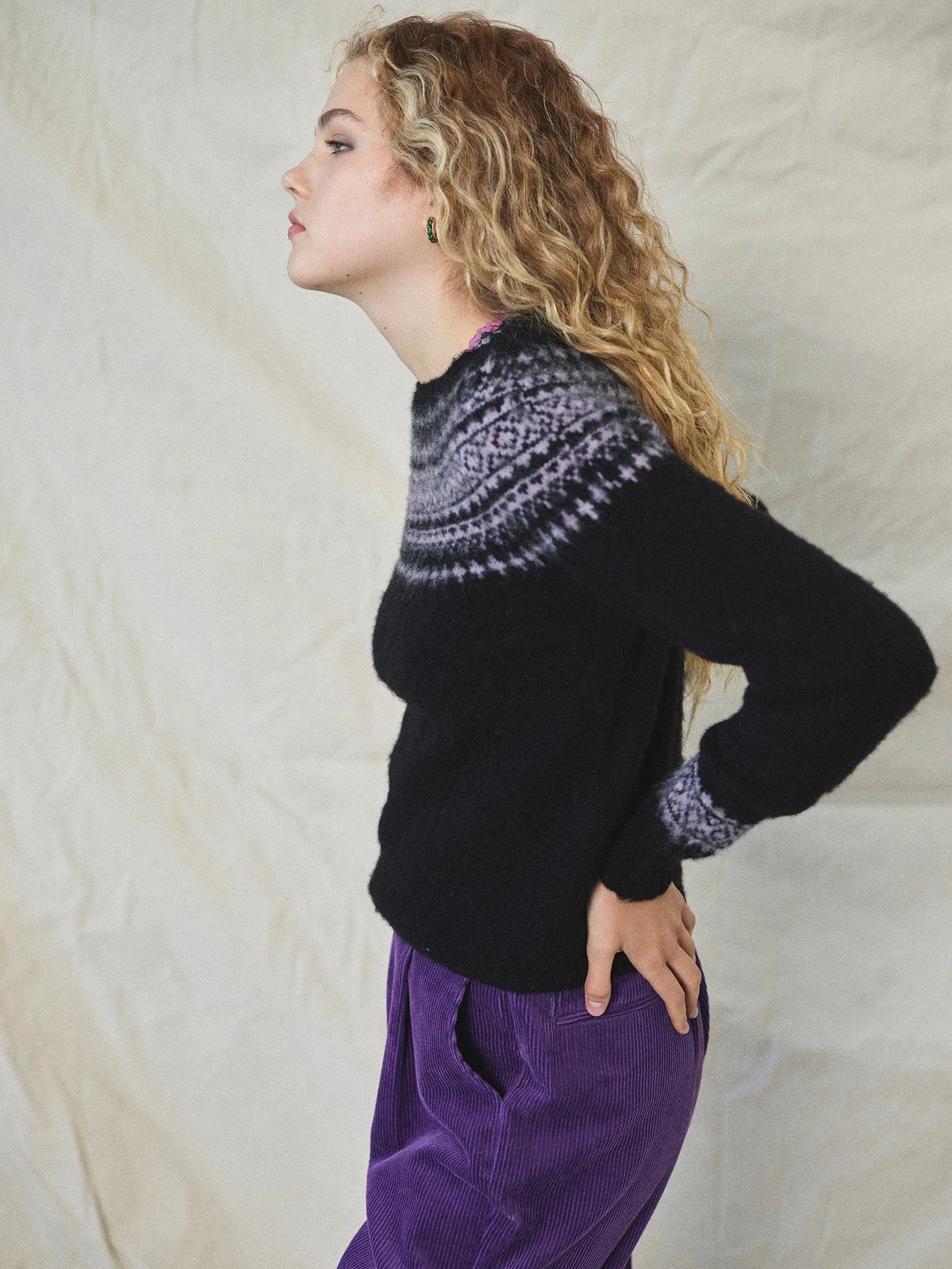 Lowie Black   Lilac Snow Jumper