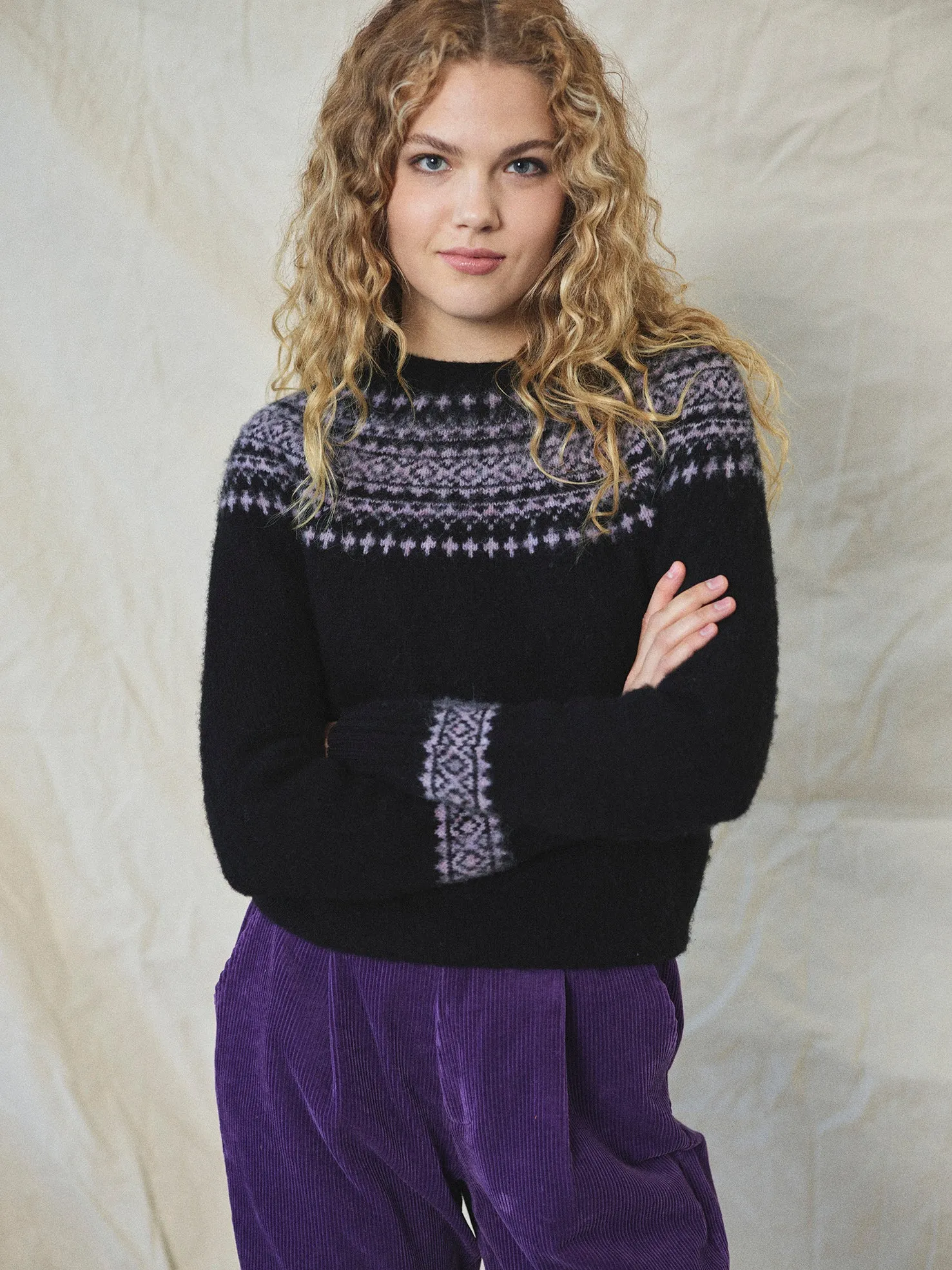 Lowie Black   Lilac Snow Jumper