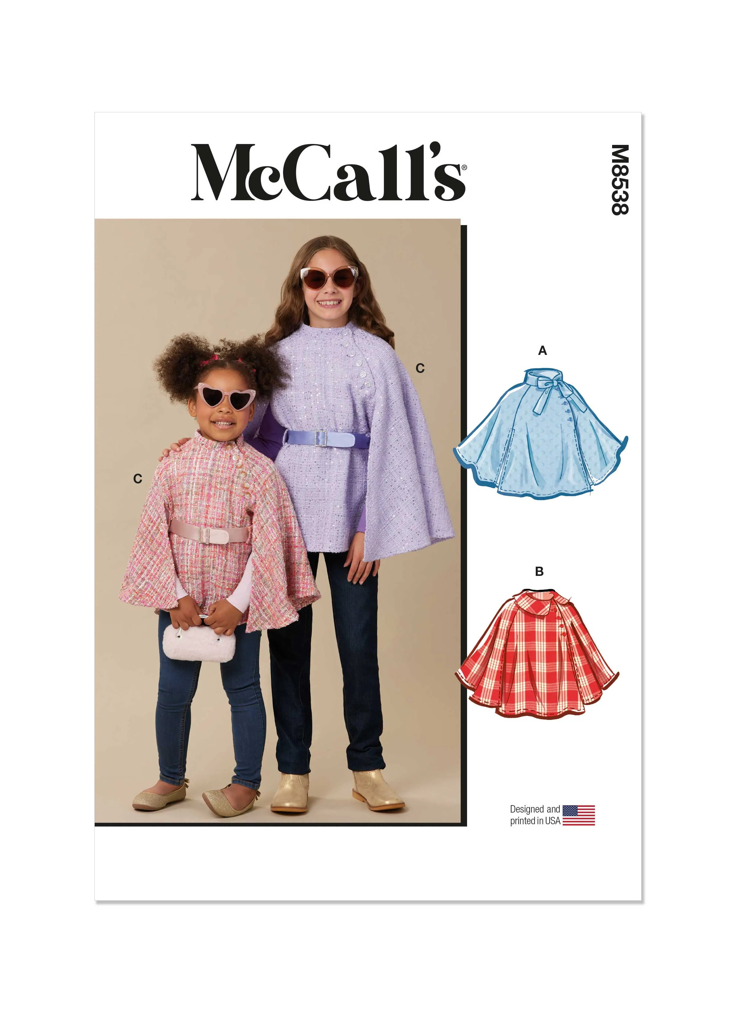 McCall's sewing pattern 8538 Girls' Capes