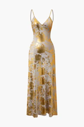 Metallic Gold Slip Maxi Dress