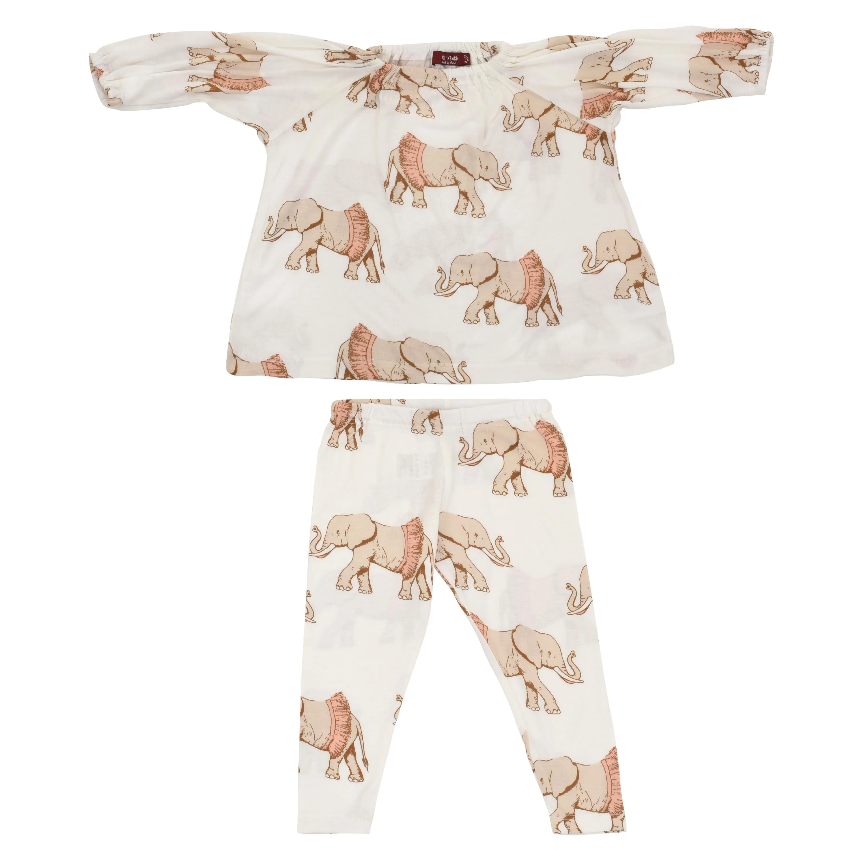 Milkbarn Kids Long Sleeve Dress and Legging Set | Tutu Elephant