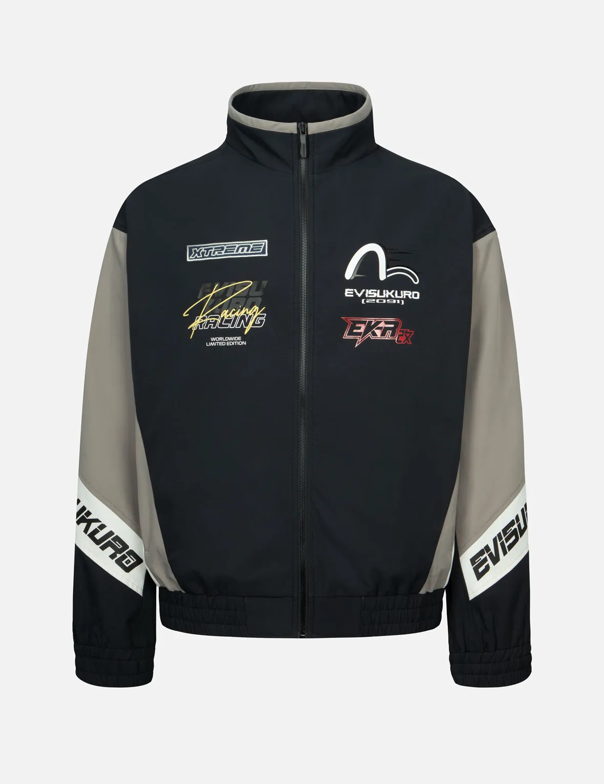 Multi-Logo Print Fashion Fit Racing Jacket