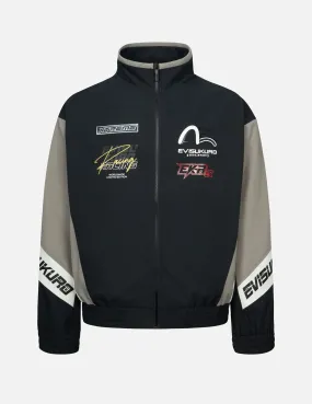 Multi-Logo Print Fashion Fit Racing Jacket