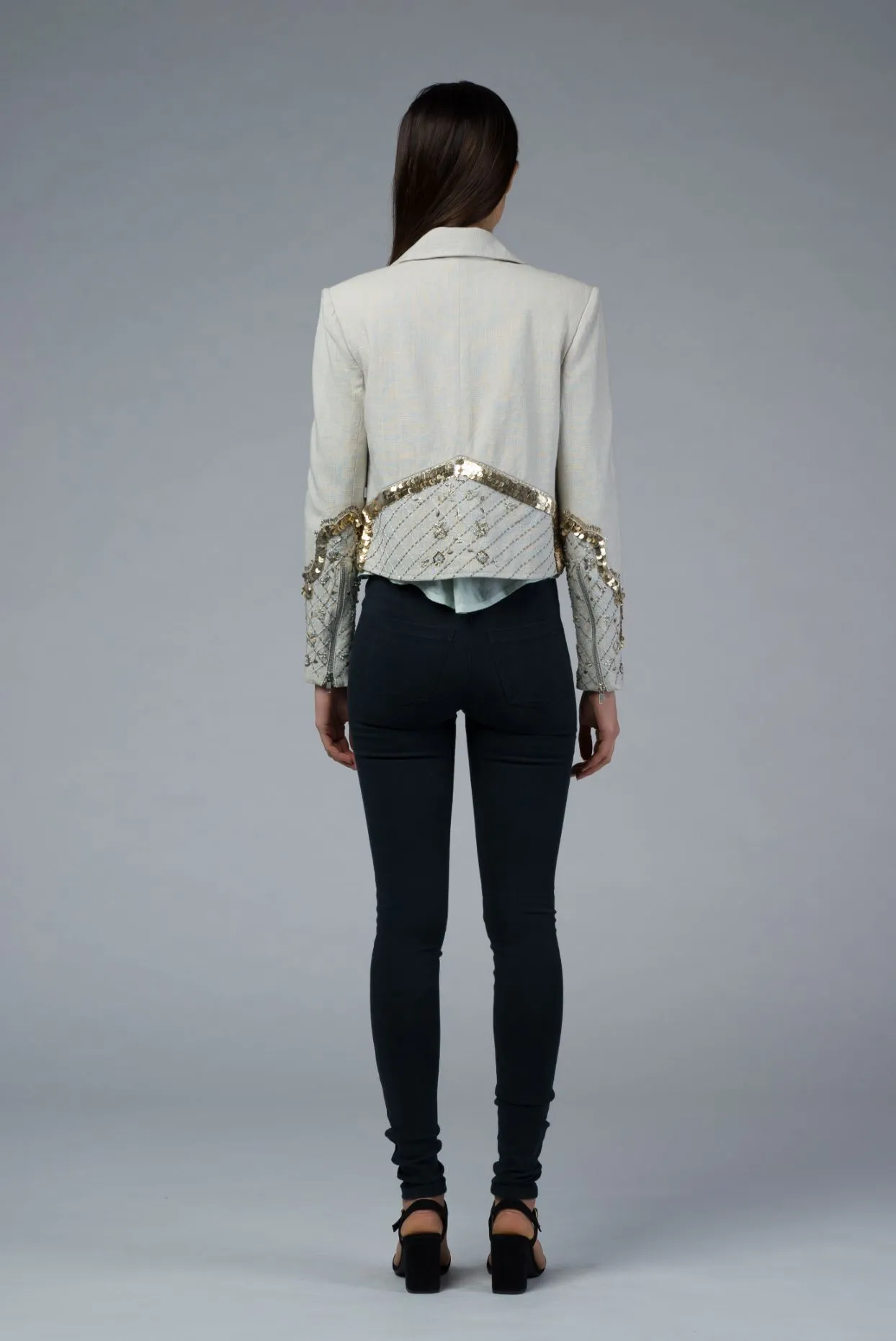 NALANI Hand-Embroidered Biker Jacket