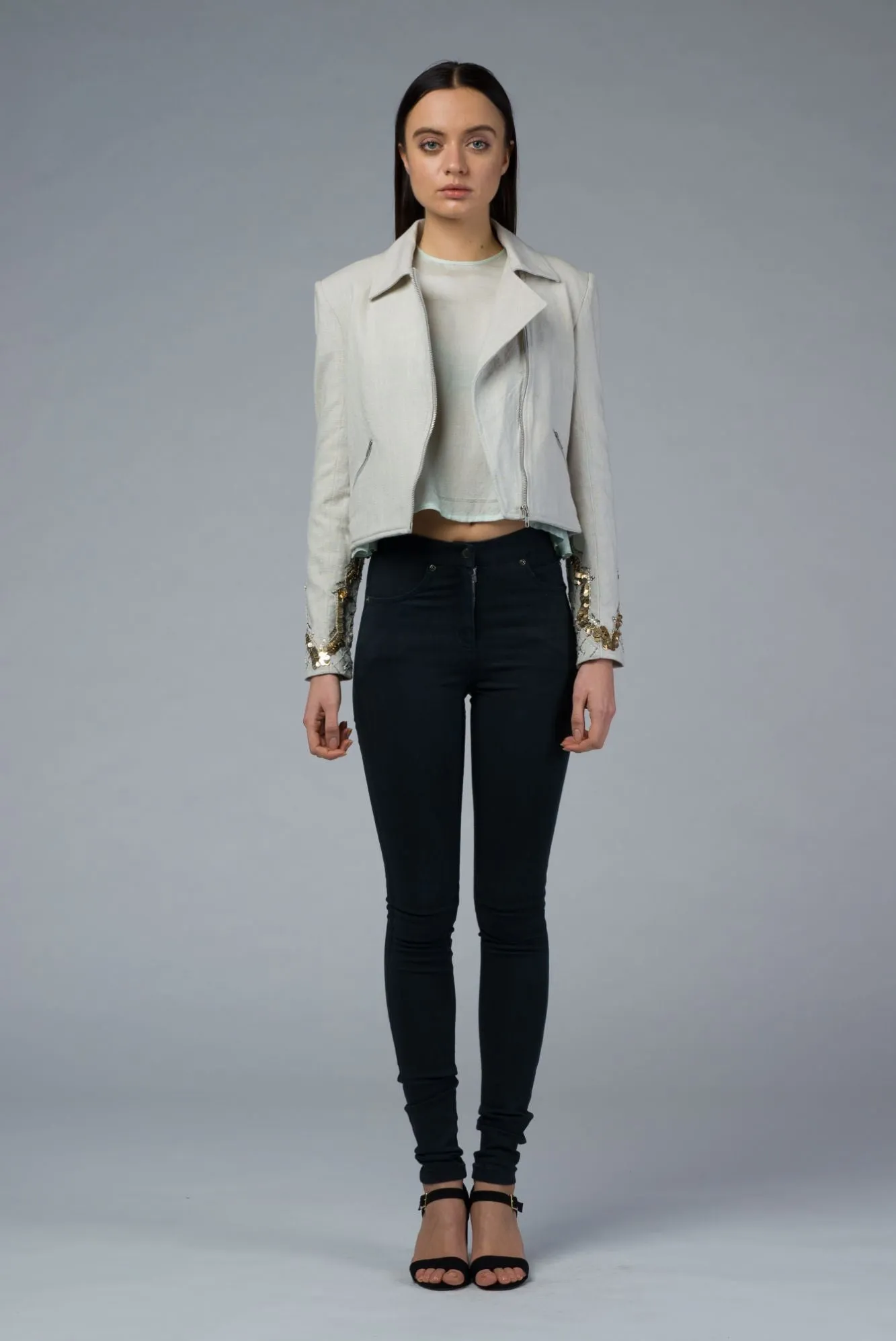 NALANI Hand-Embroidered Biker Jacket