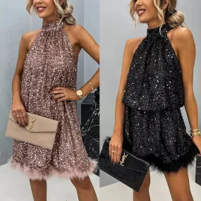 Party Sequin Halter Fashion Dress