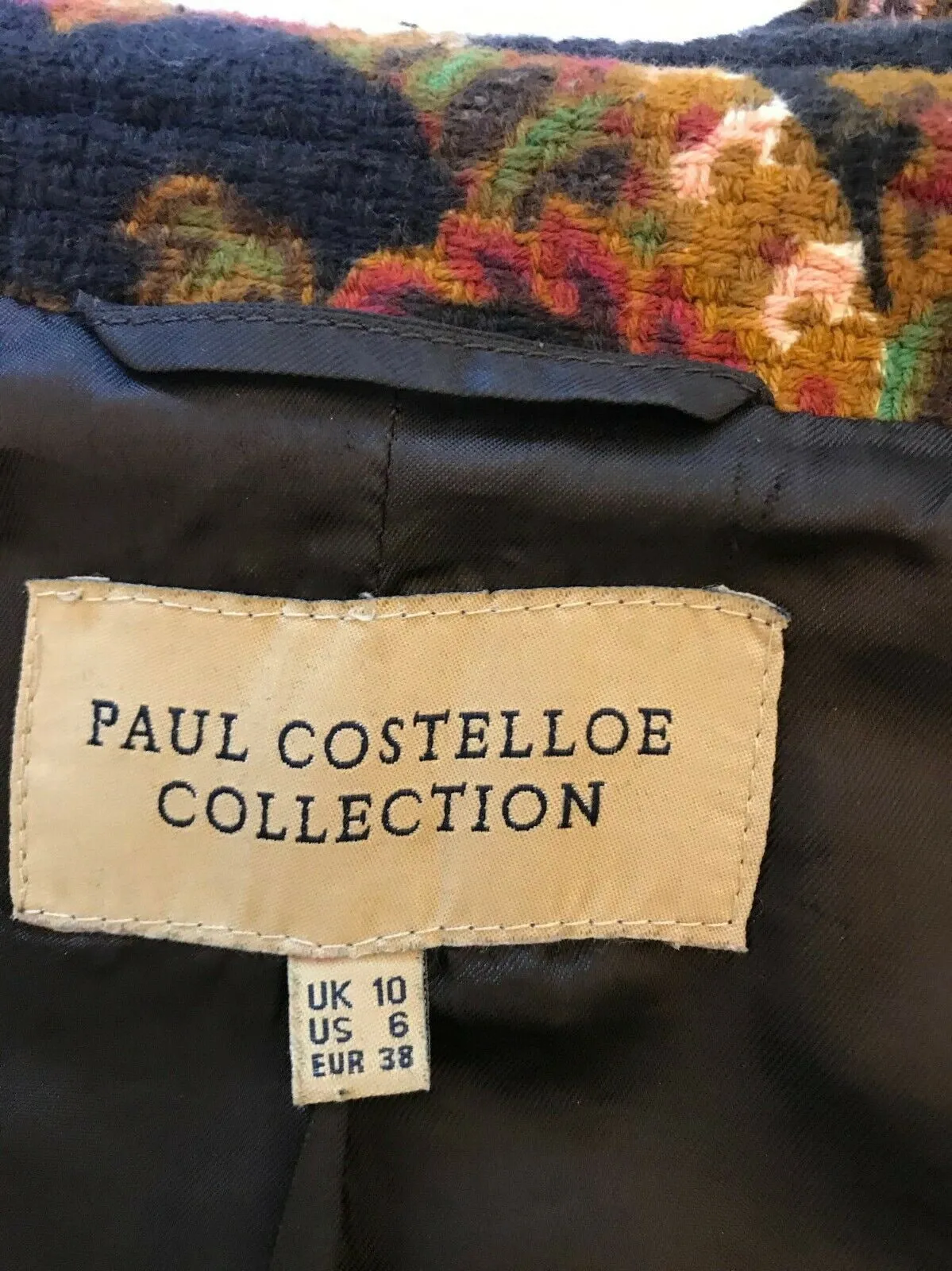 Paul Costelloe Collection Women's Floral Tapestry Cotton Jacket UK 10 US 6 EU 38