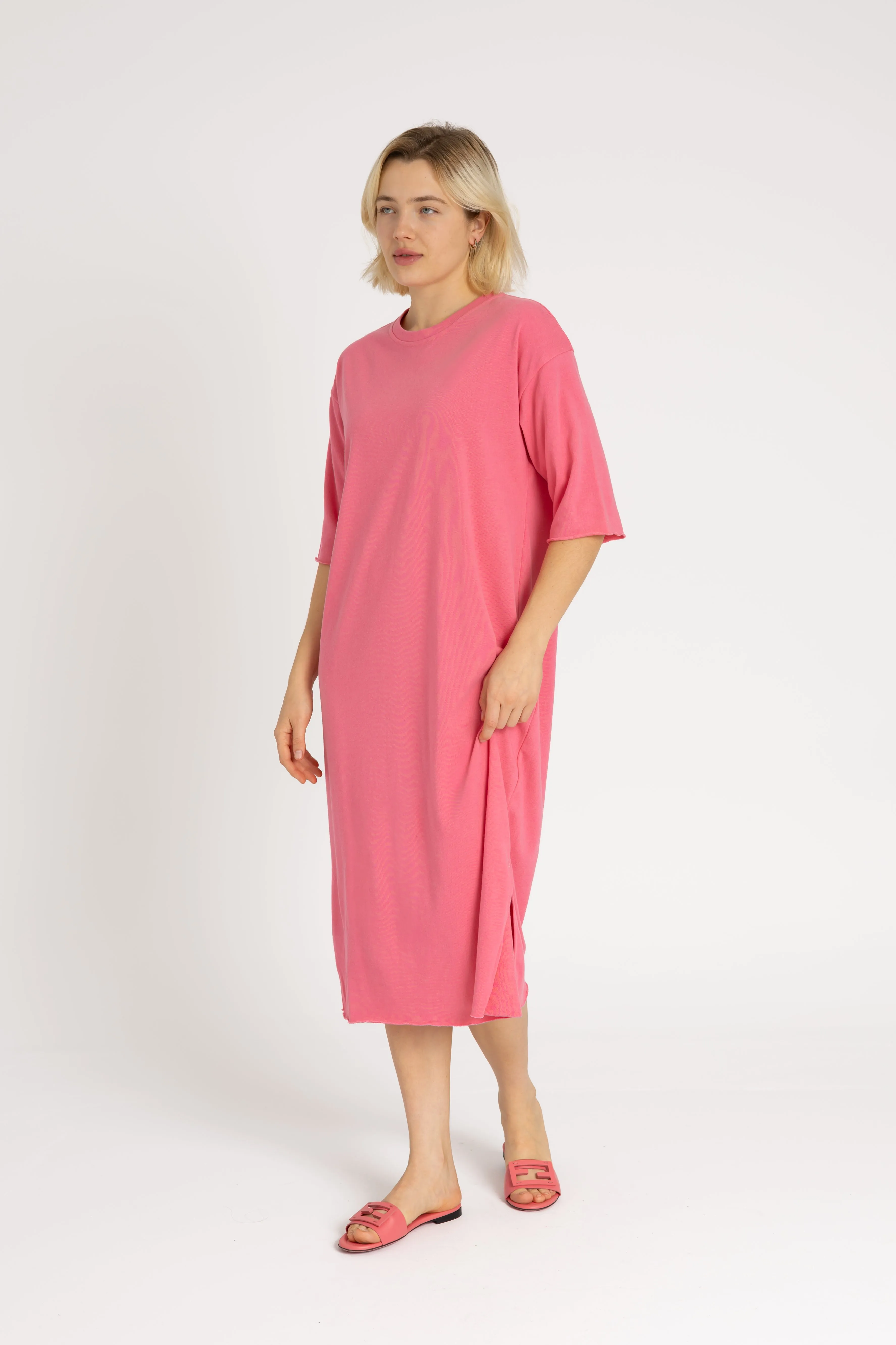 Pink Terry Midi Dress