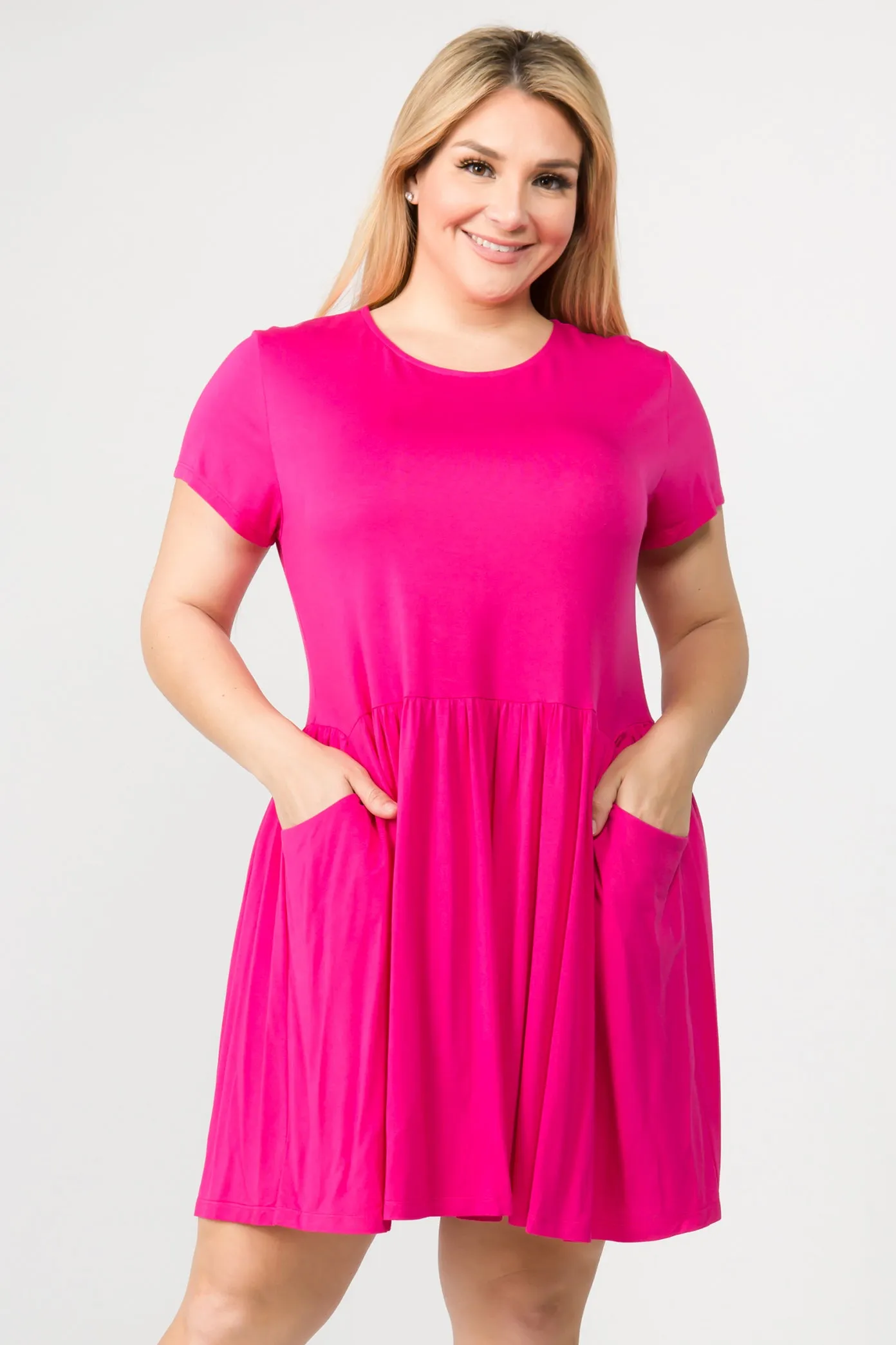 Plus Size Babydoll Dress with Pockets