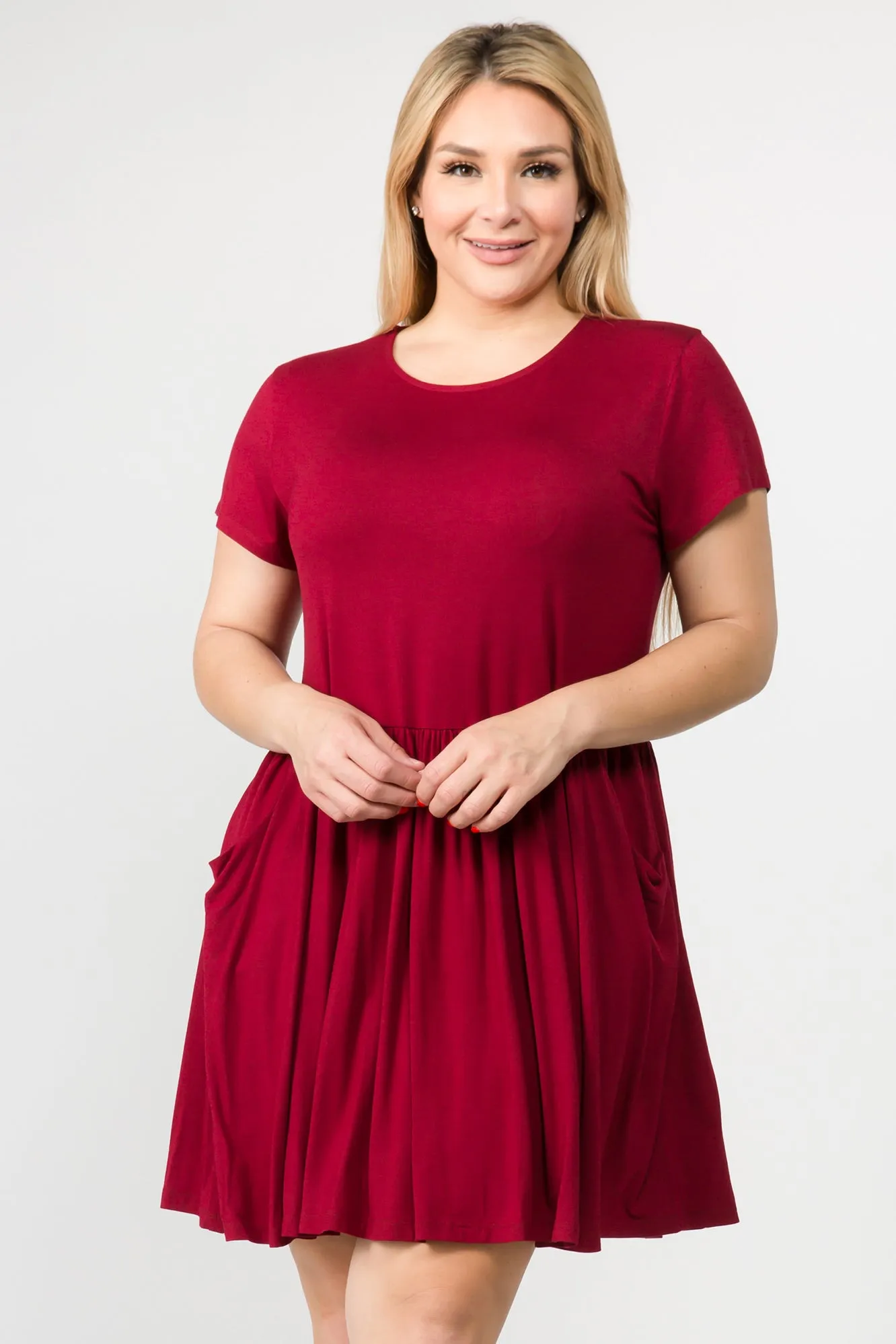 Plus Size Babydoll Dress with Pockets