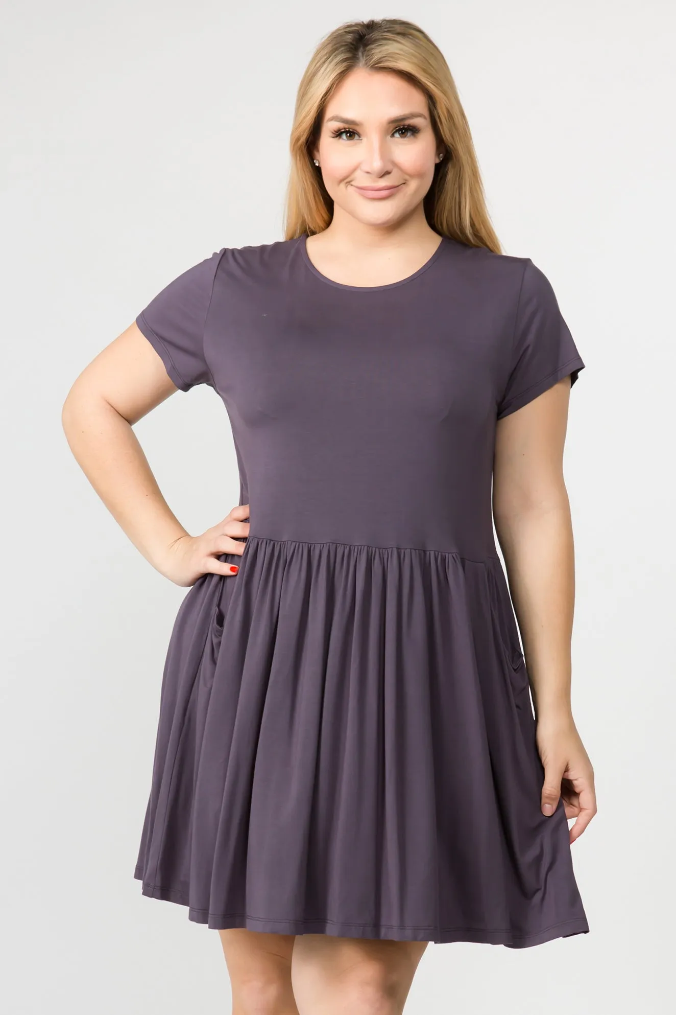 Plus Size Babydoll Dress with Pockets