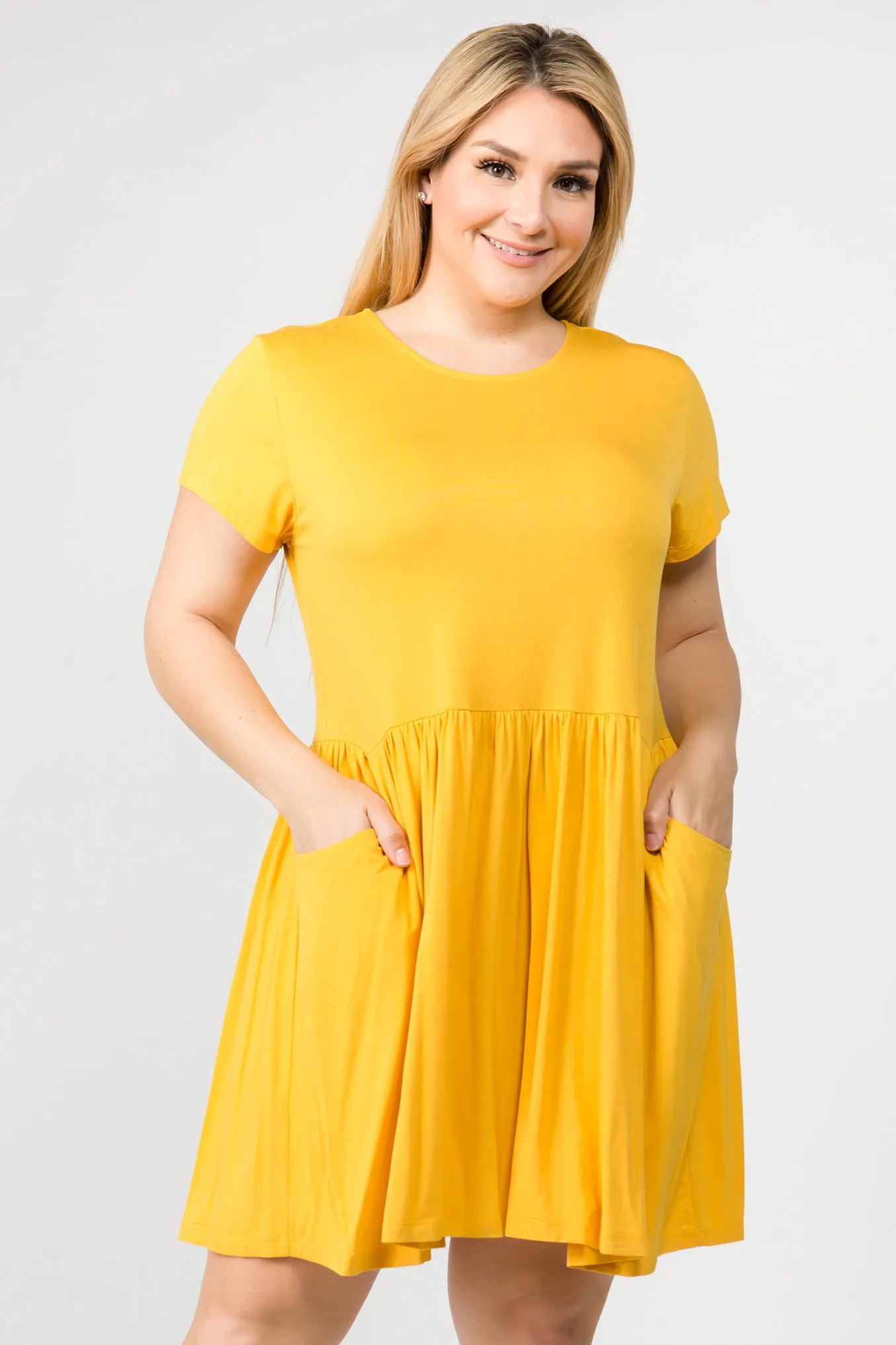 Plus Size Babydoll Dress with Pockets