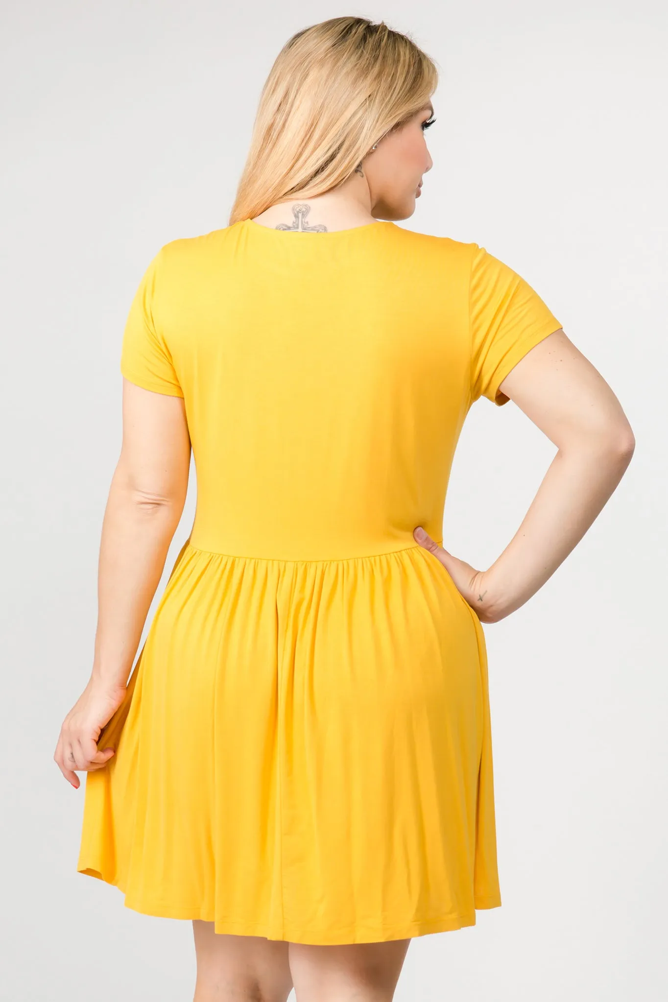 Plus Size Babydoll Dress with Pockets