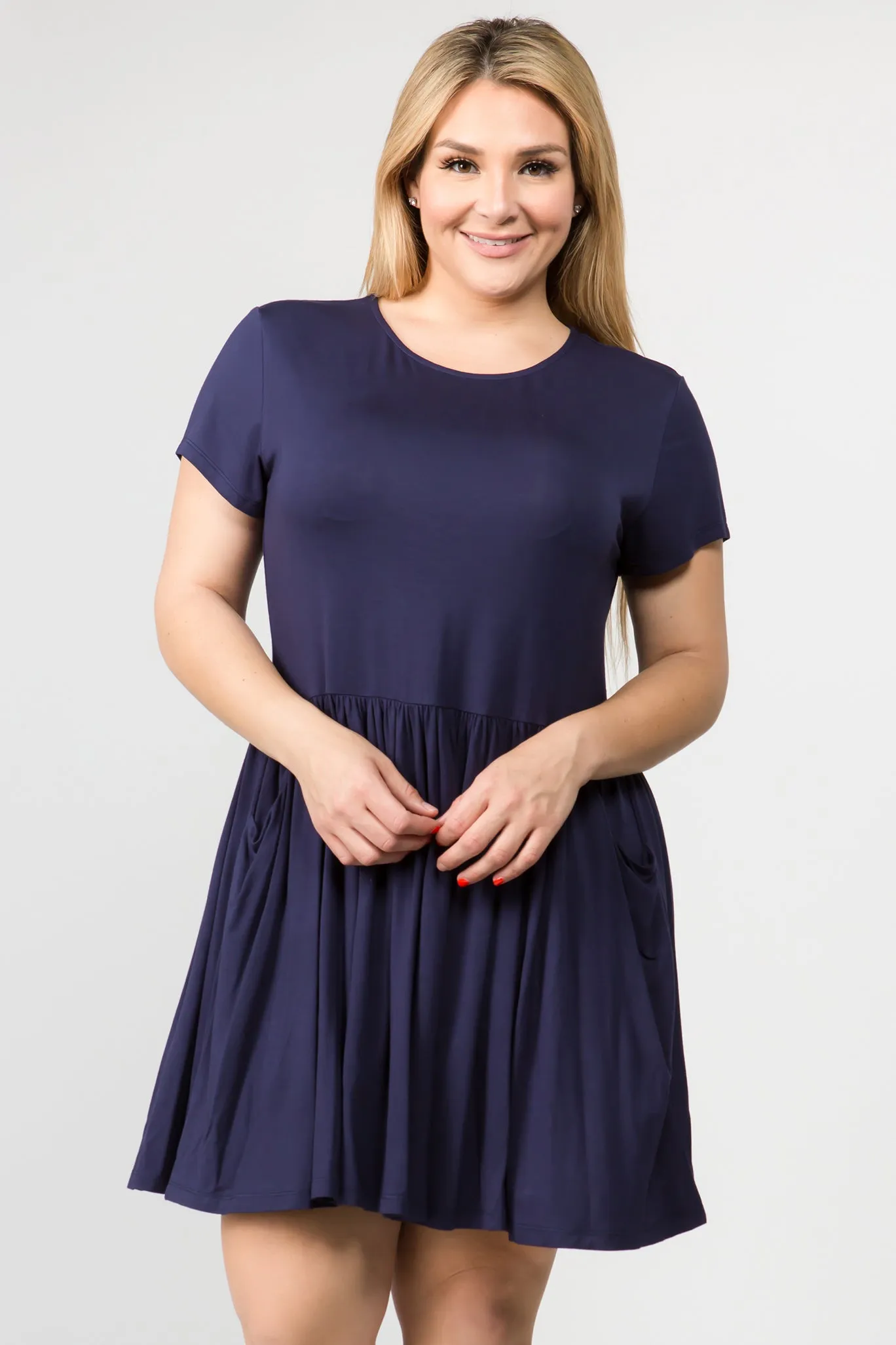 Plus Size Babydoll Dress with Pockets