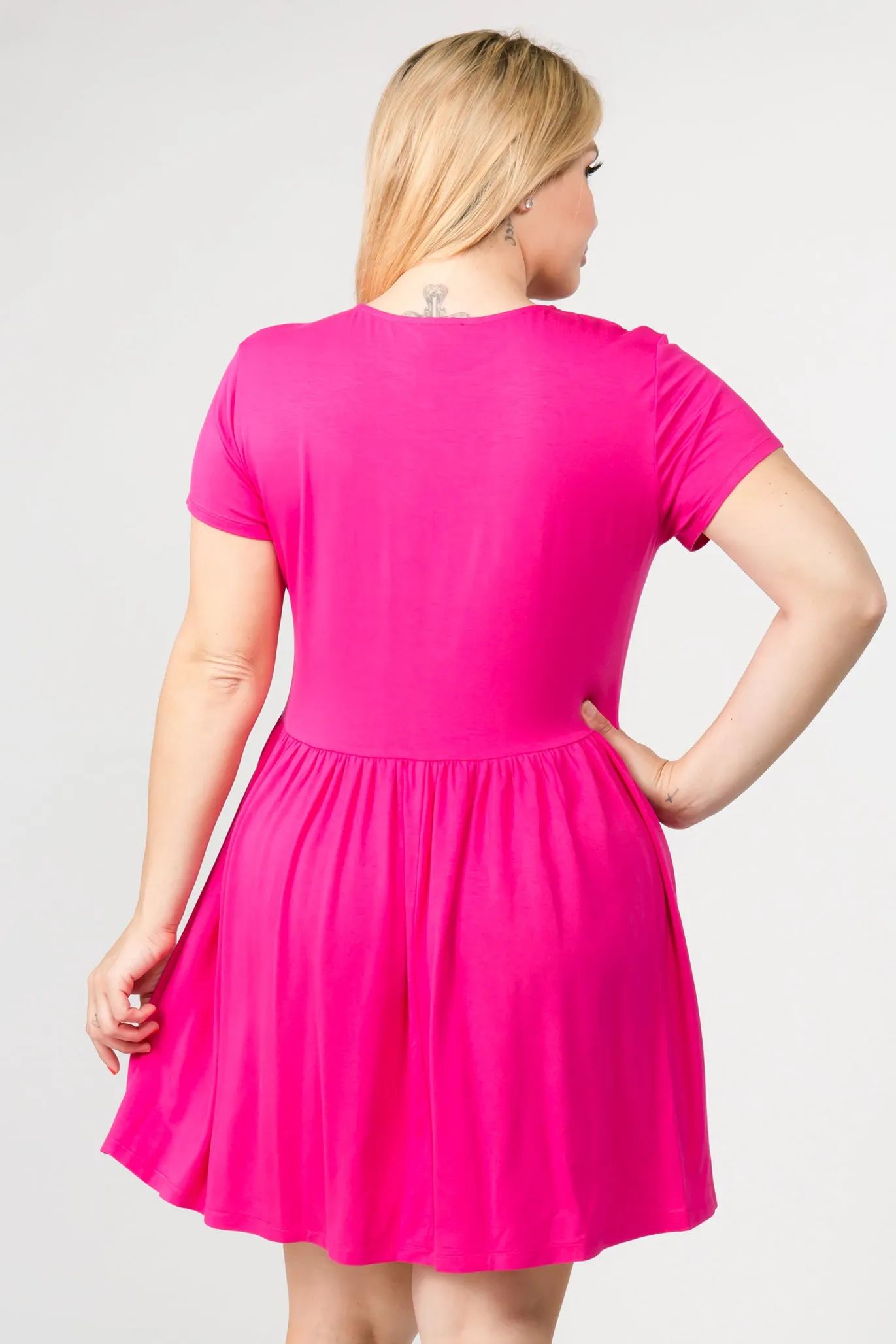 Plus Size Babydoll Dress with Pockets