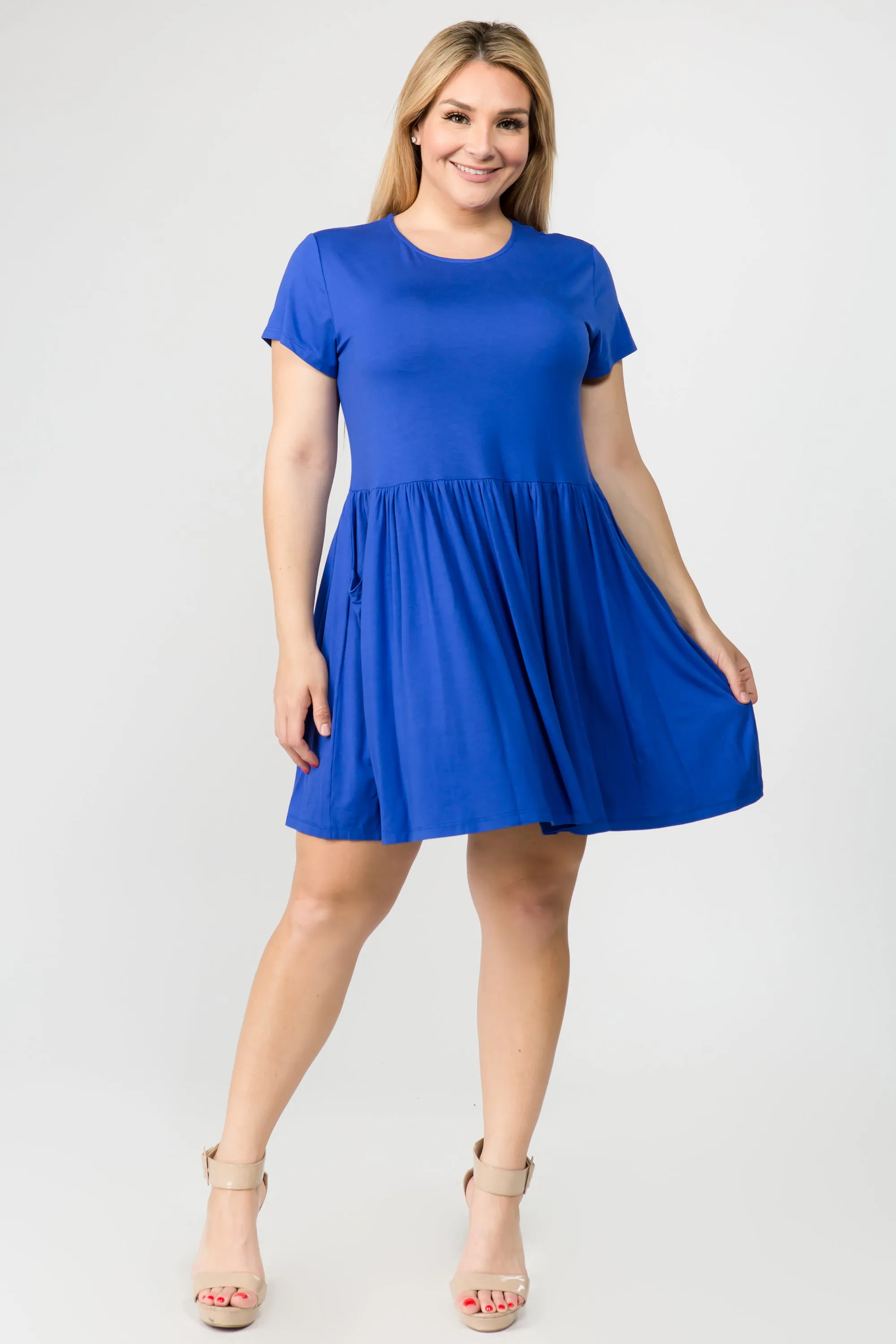 Plus Size Babydoll Dress with Pockets