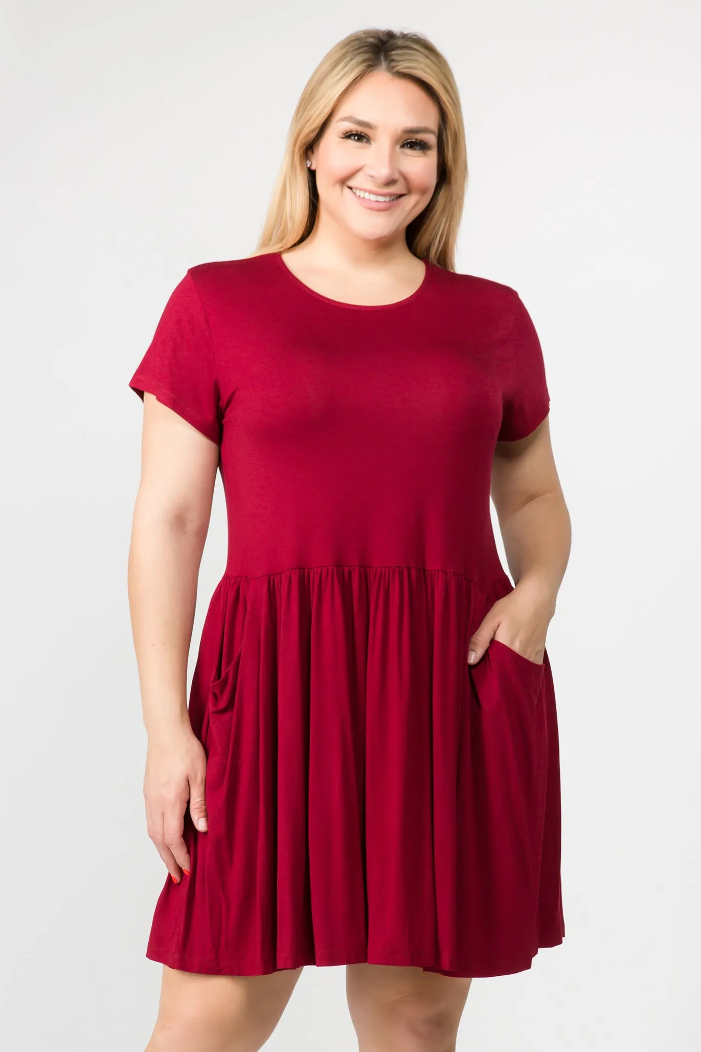 Plus Size Babydoll Dress with Pockets