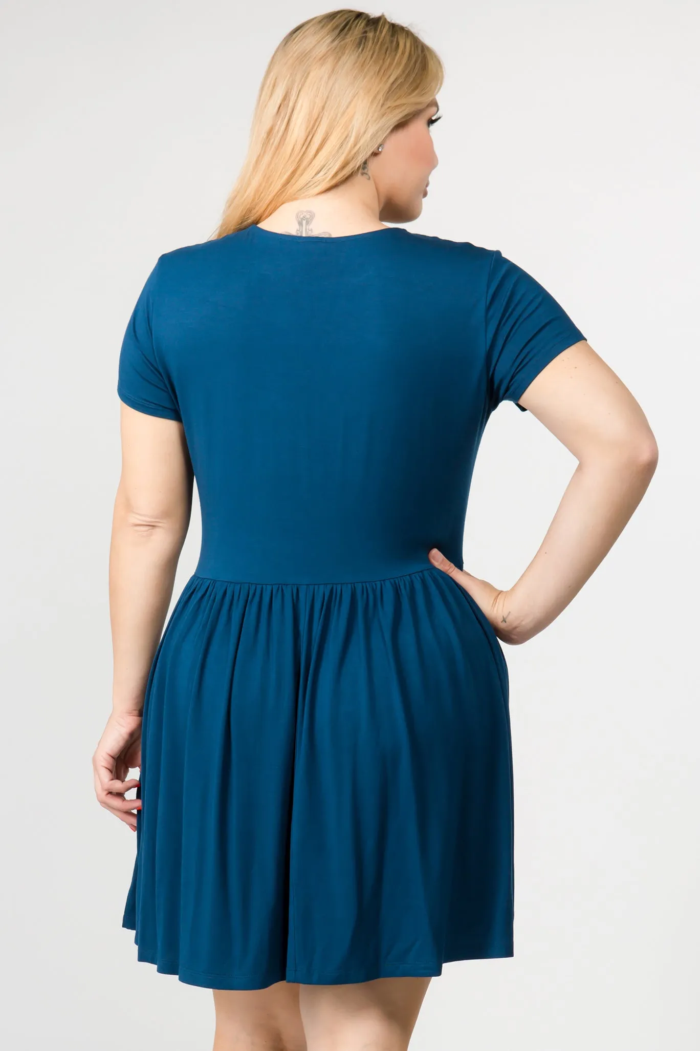 Plus Size Babydoll Dress with Pockets