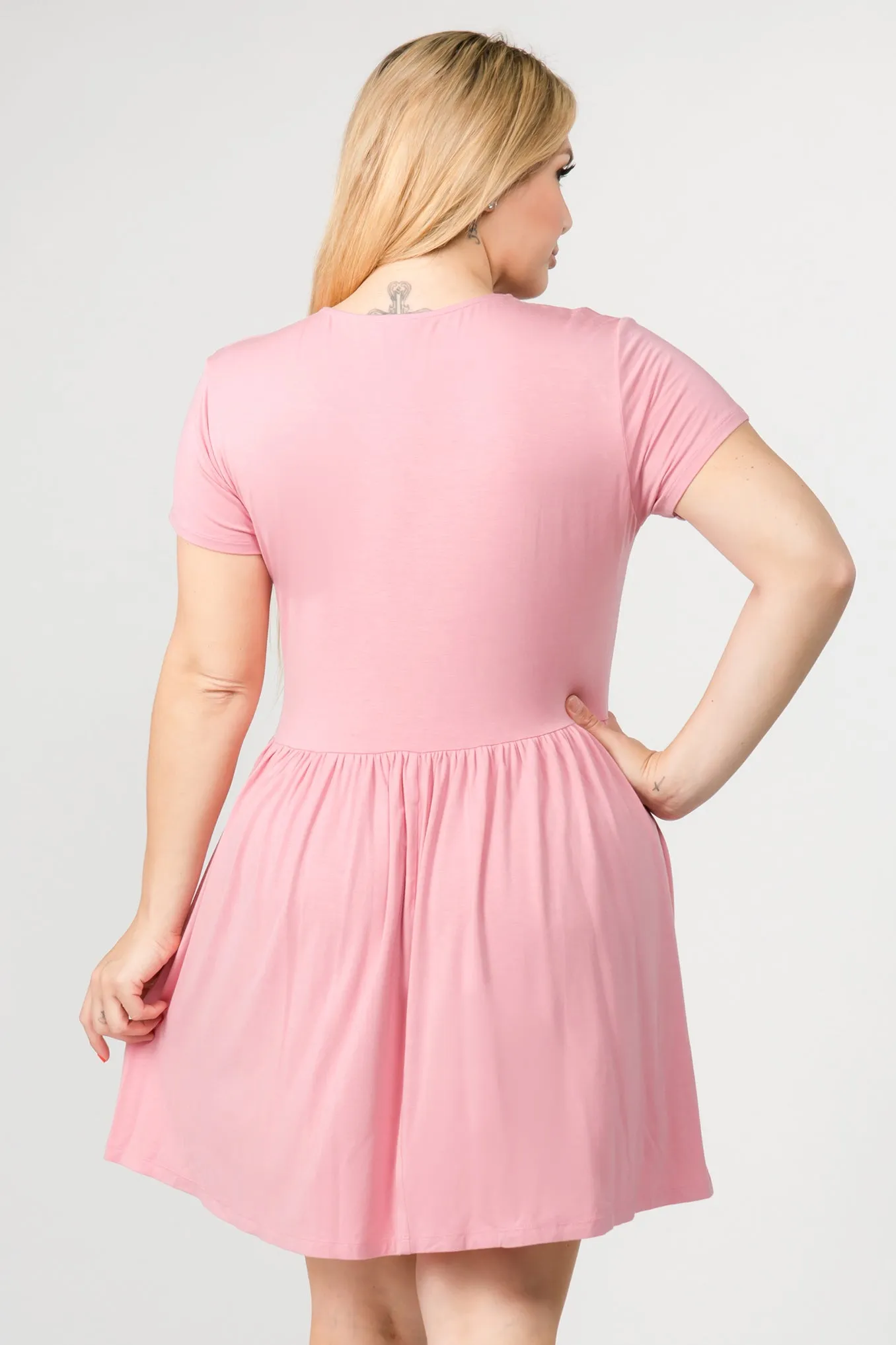 Plus Size Babydoll Dress with Pockets