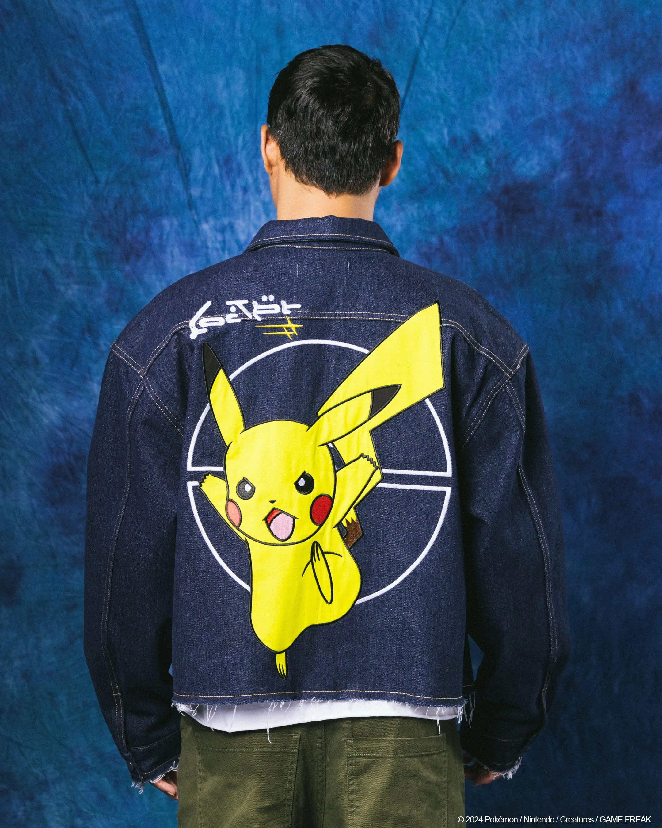 Pokémon By Loiter Pikachu Denim Jacket Washed Blue