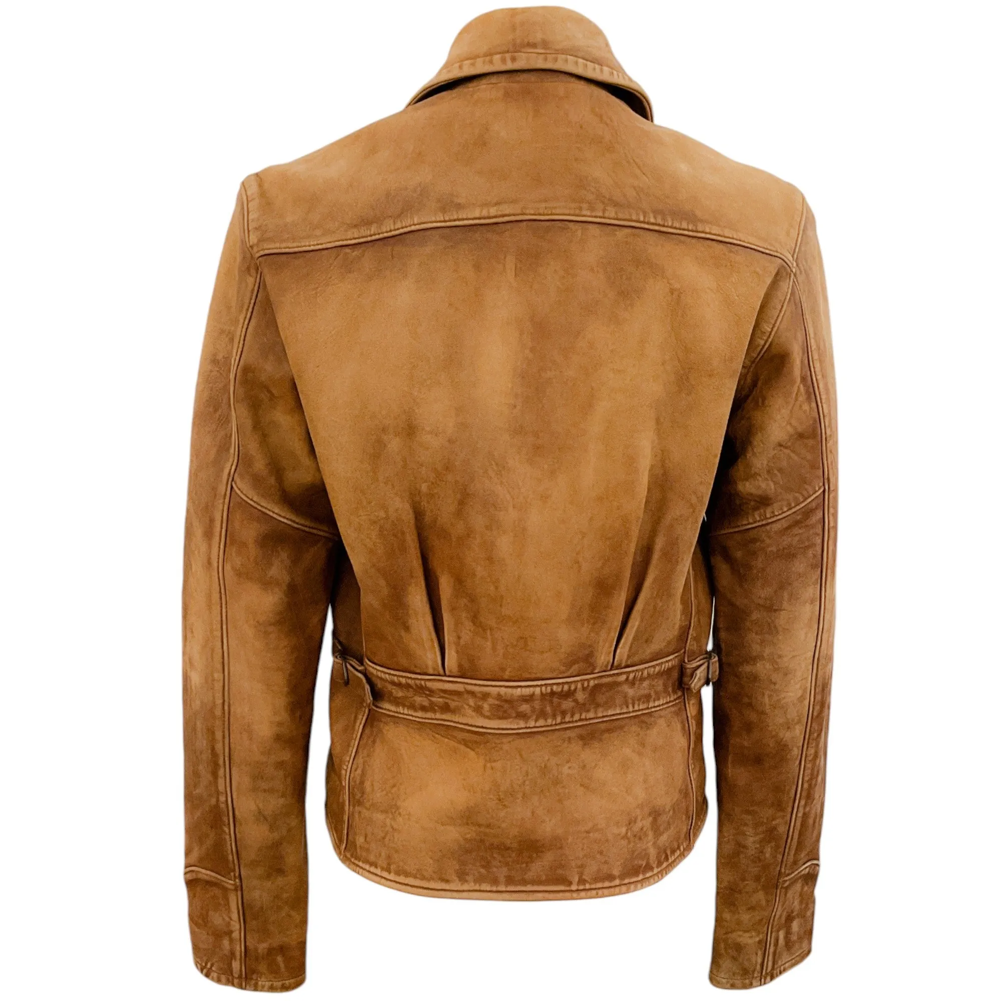 Polo Ralph Lauren Brown Distressed Leather Moto Jacket