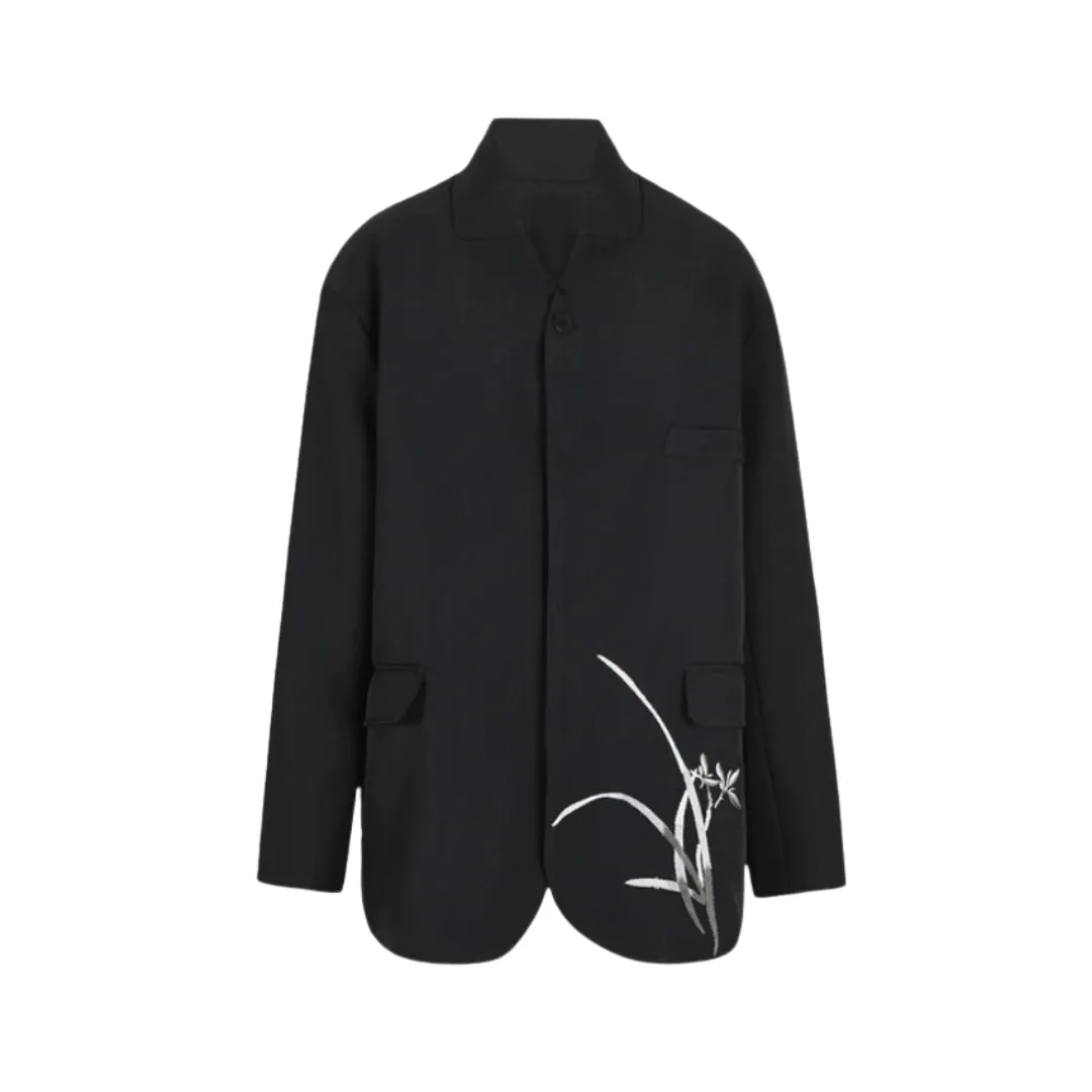 Pre Order:  Orchid Embroidery Black Craft Suit Jacket