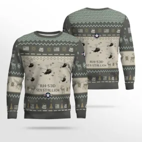 RH-53D Sea Stallion RH53D_Aircraft Ugly Sweater, Ugly Sweater Shirt for Men Dad Veteran