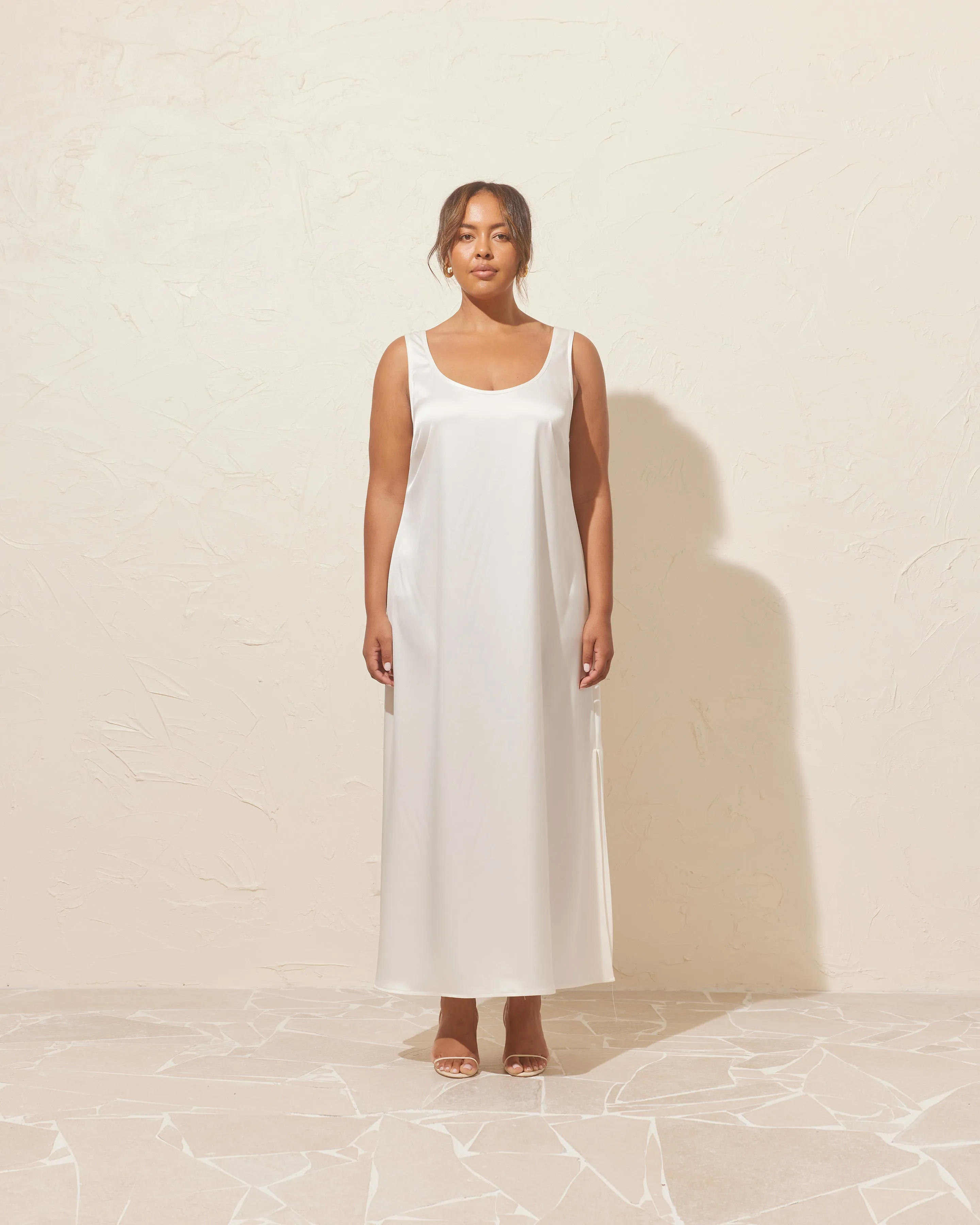 SIMONA SLIP DRESS WHITE