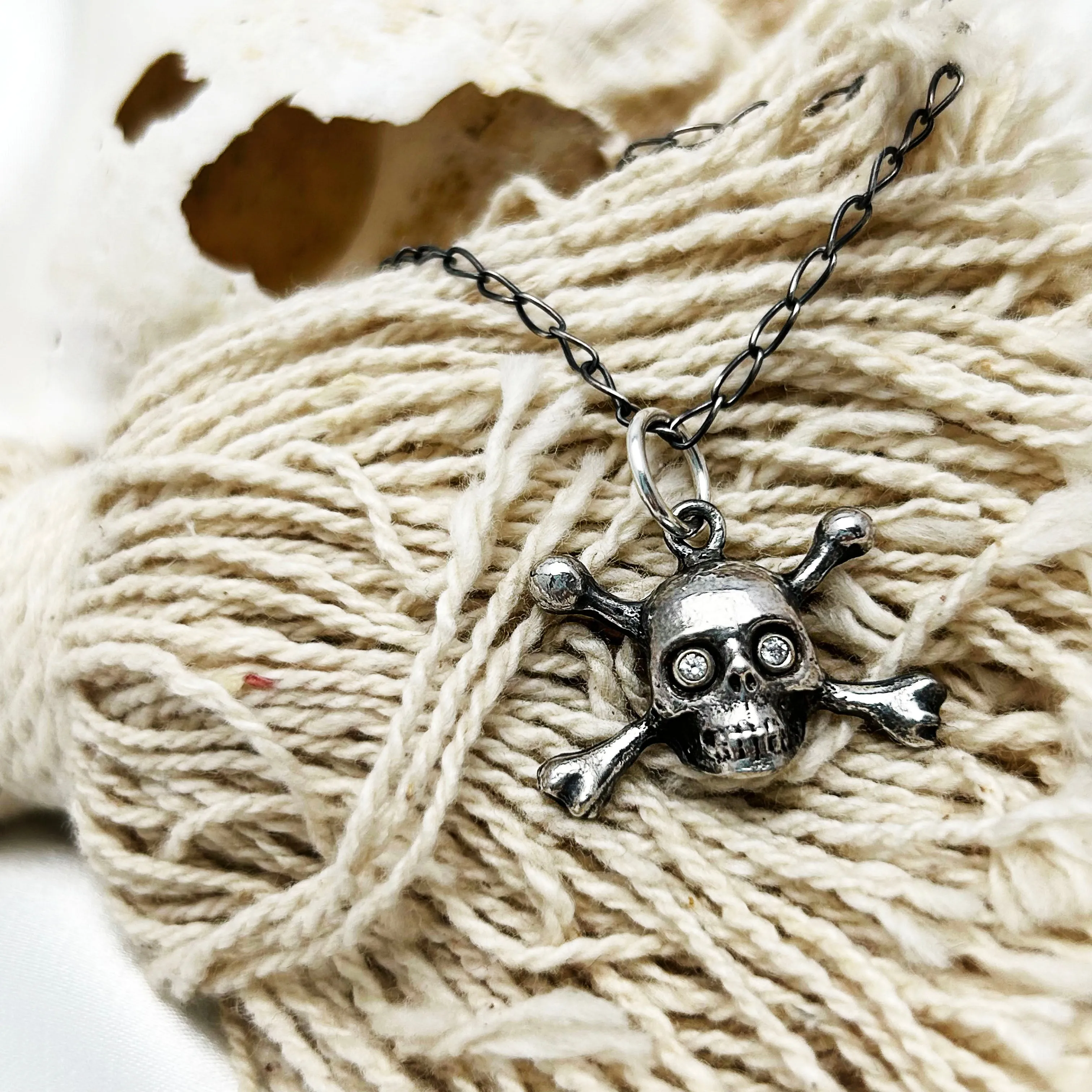 Skull & Crossbones Sterling Silver Necklace