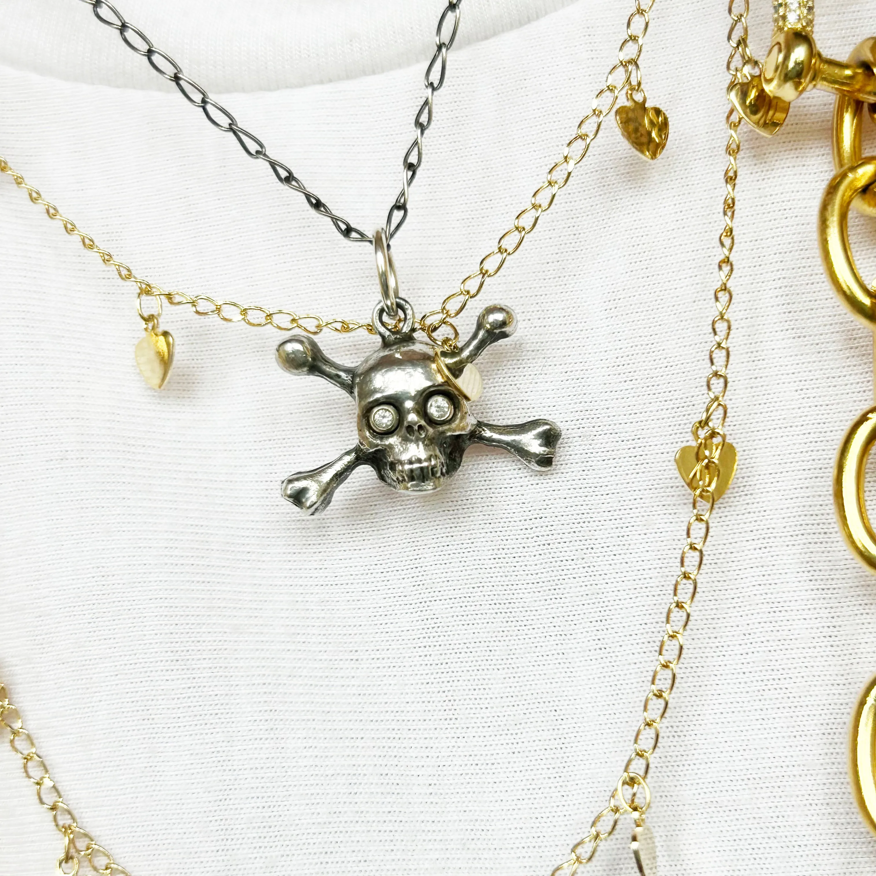 Skull & Crossbones Sterling Silver Necklace