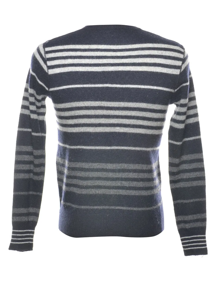 Striped Navy Jumper - M