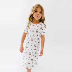 Sushi Cat Bamboo Girls' Short Sleeve Dress