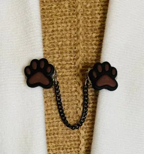 Sweater Clips Puppy Paws Cardigan Clasp Brown Dog Sweater Clip Sweater Guard Gift Gifts for Her by Fabulici