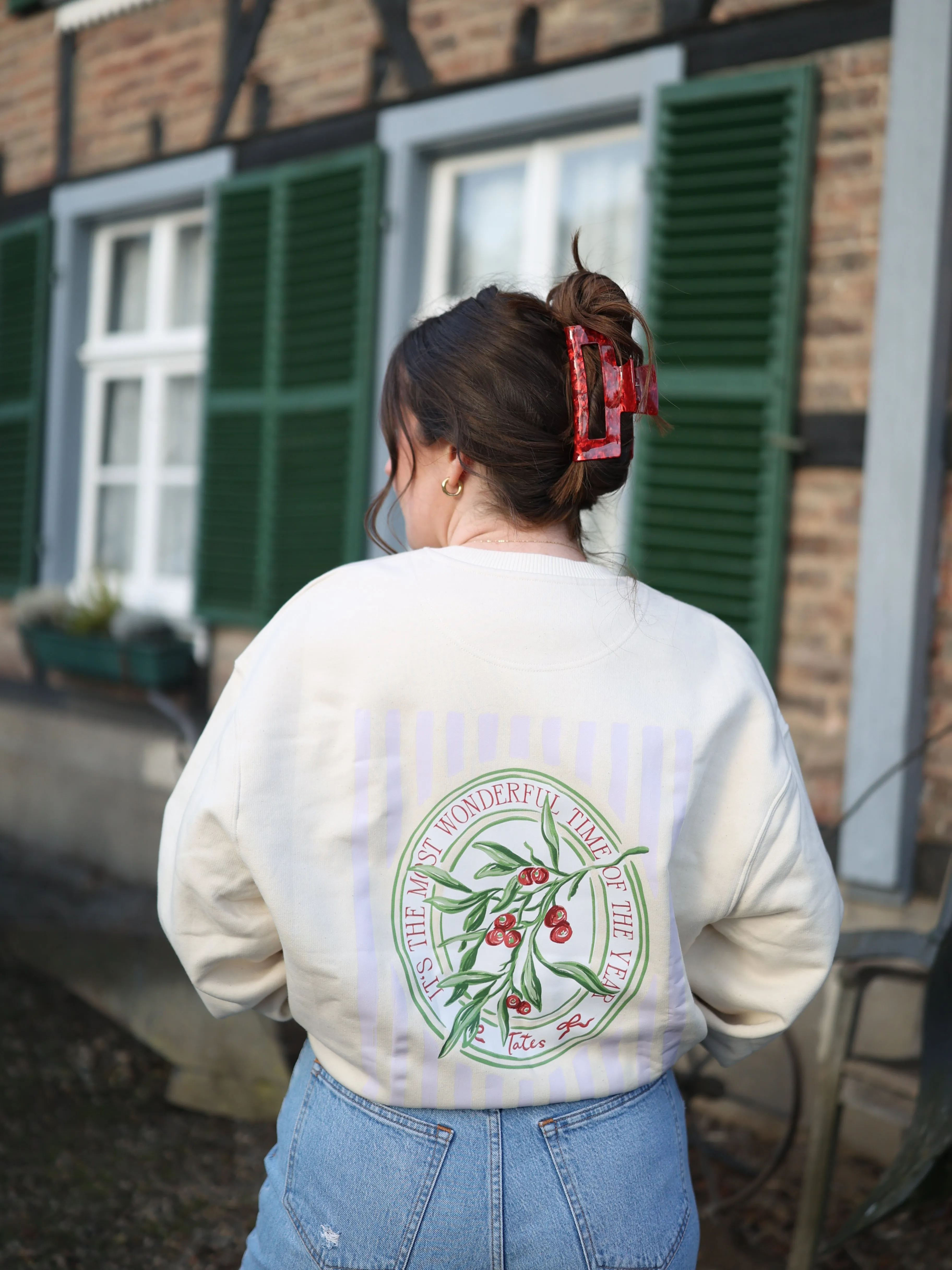 Sweater (Oversized) mit "Mistletoe" Motiv