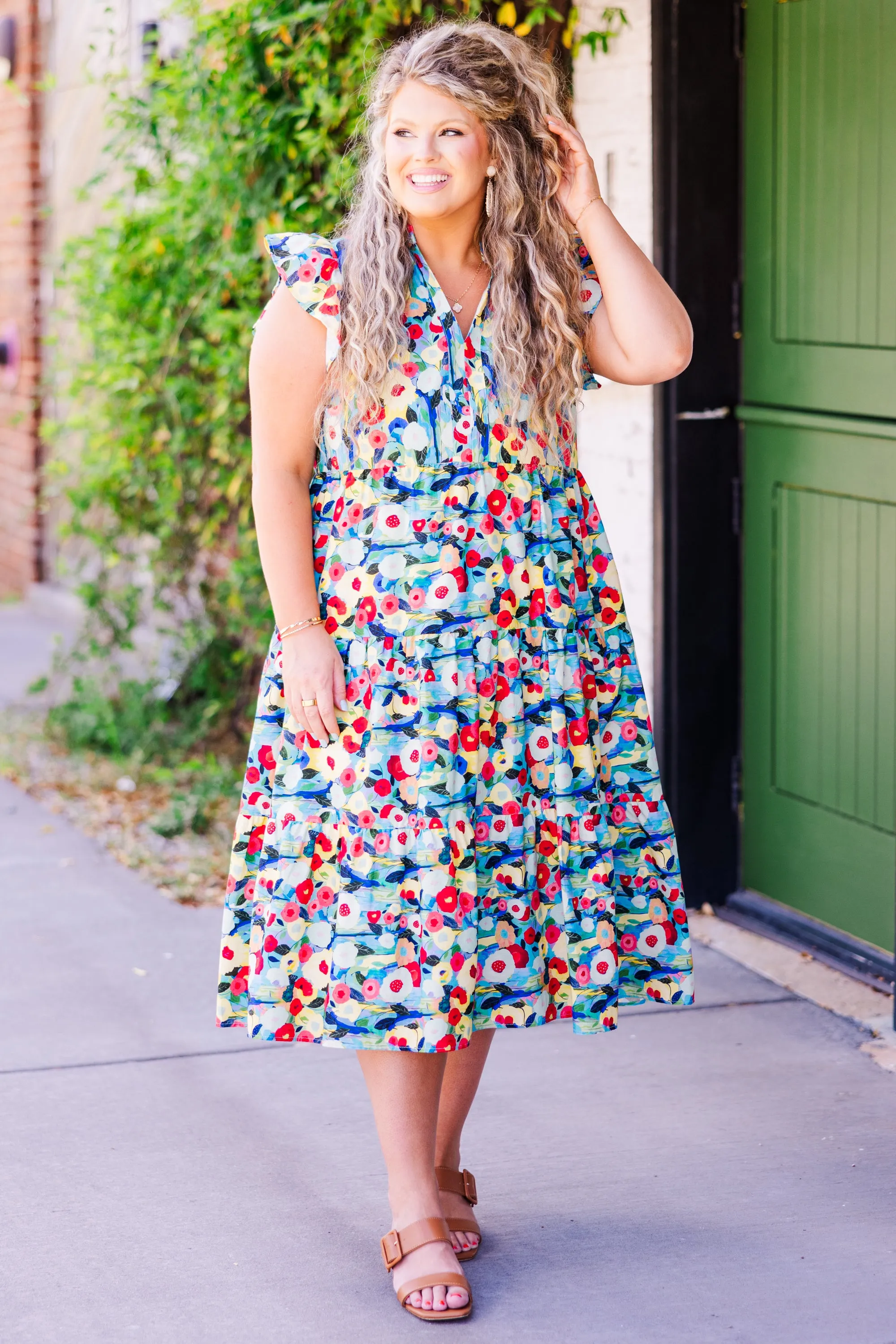 Sweet Nature Dress, Blue Multi