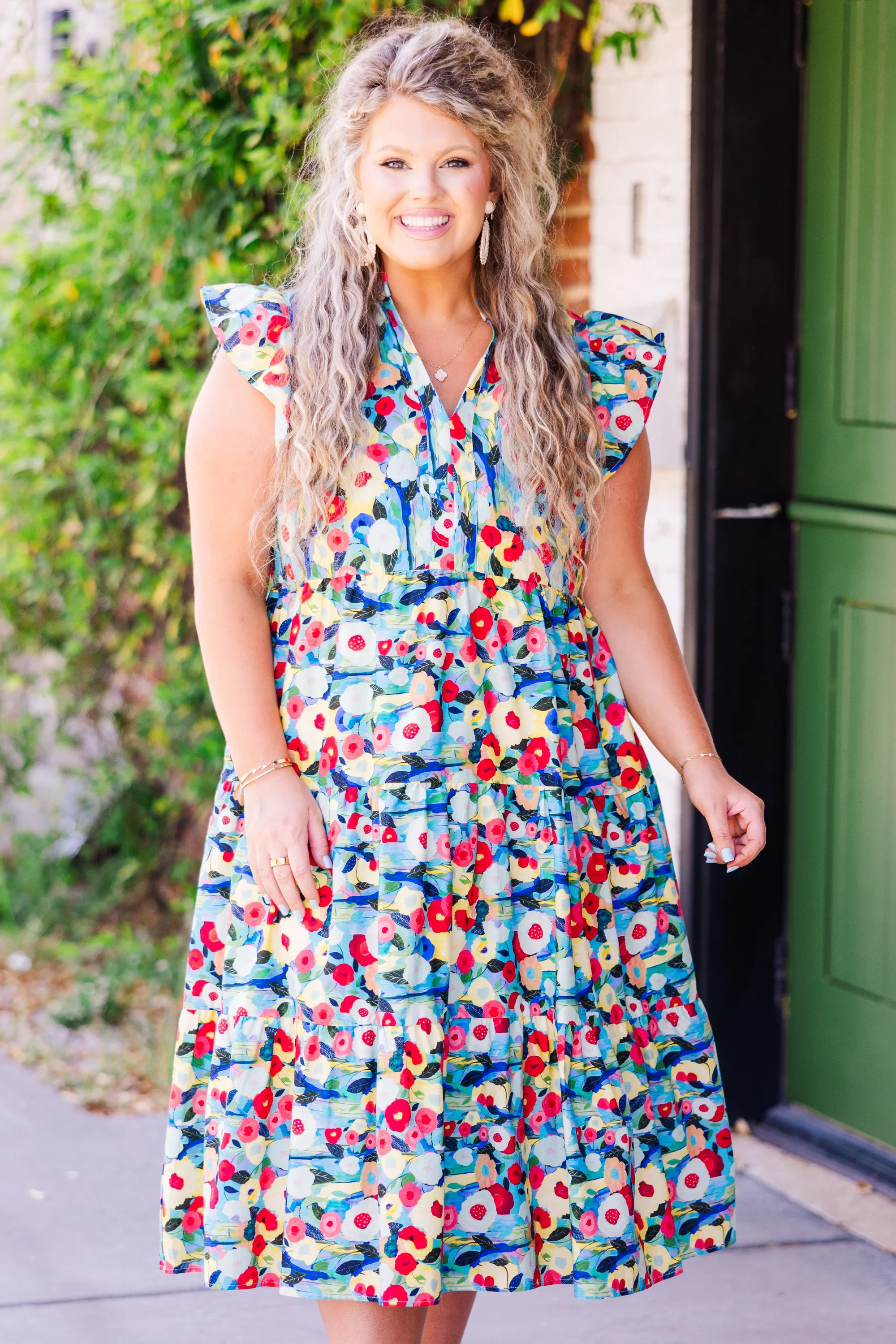 Sweet Nature Dress, Blue Multi