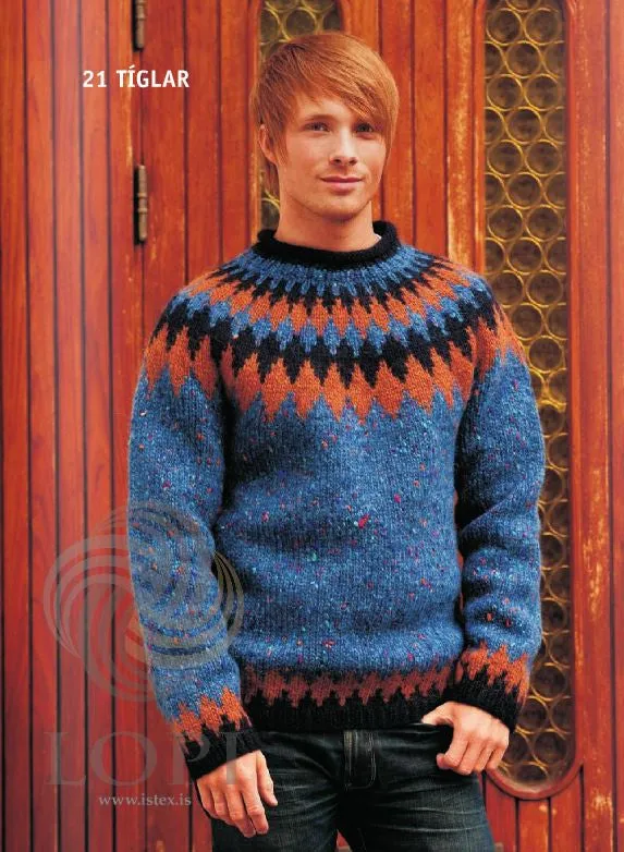 Tíglar (Clubs) Mens Wool Sweater Blue