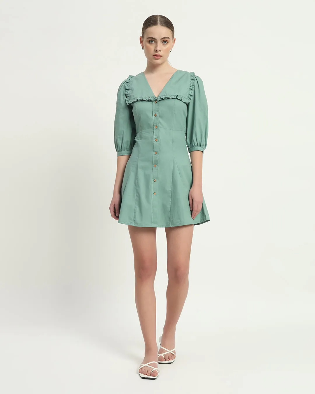 The Isabela Mint Cotton Dress