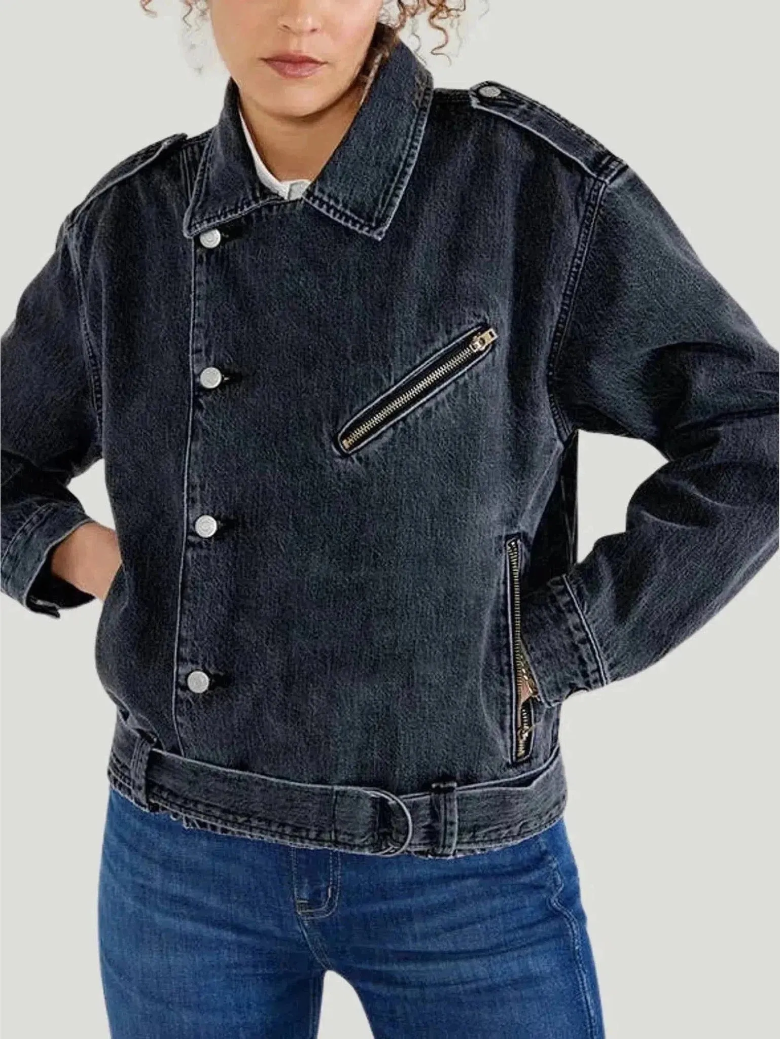 ÉTICA Denim Malloy Moto Jacket